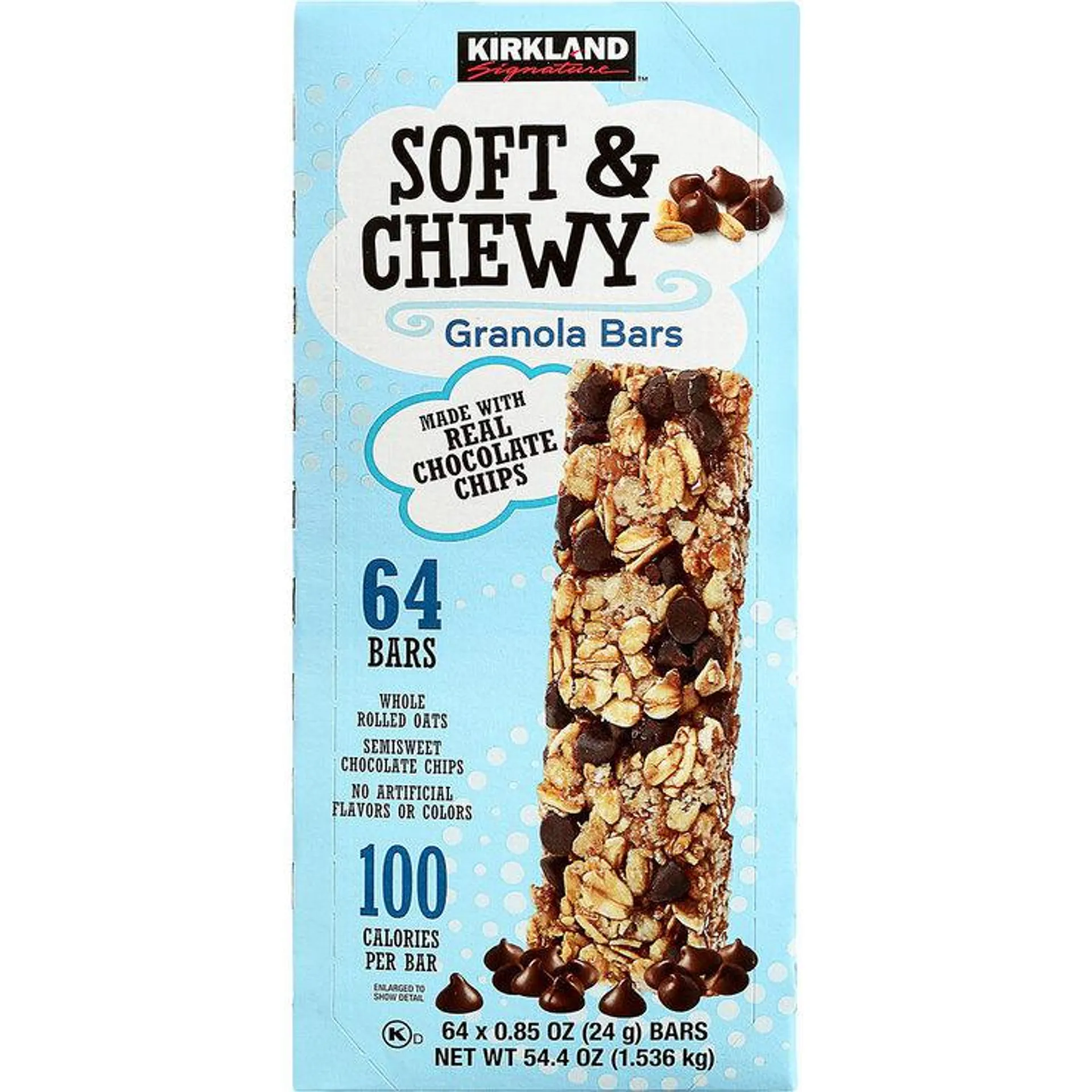 Kirkland Signature Soft & Chewy Granola Bars, 64 x 24g