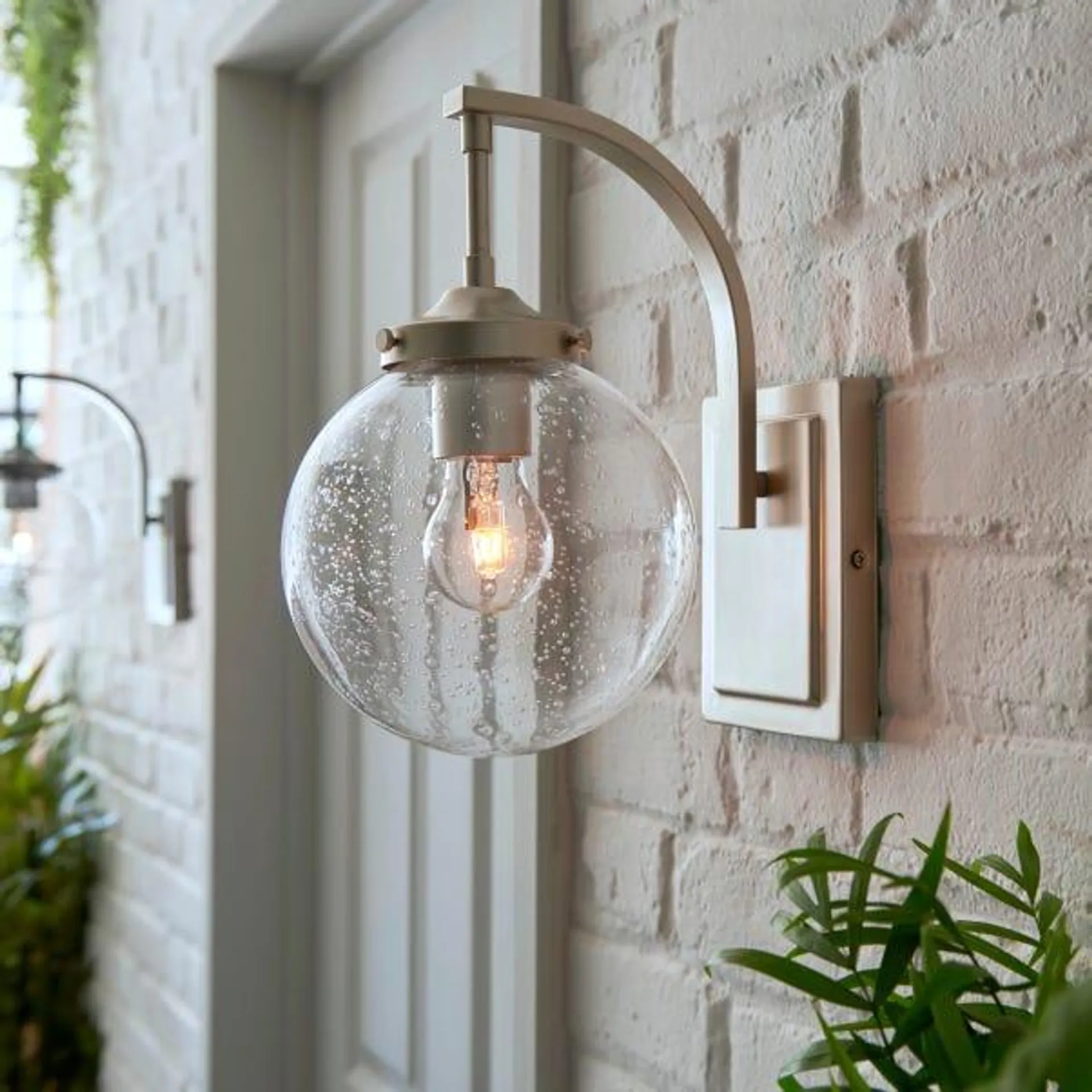 Twain Outdoor Globe Glass Wall Light