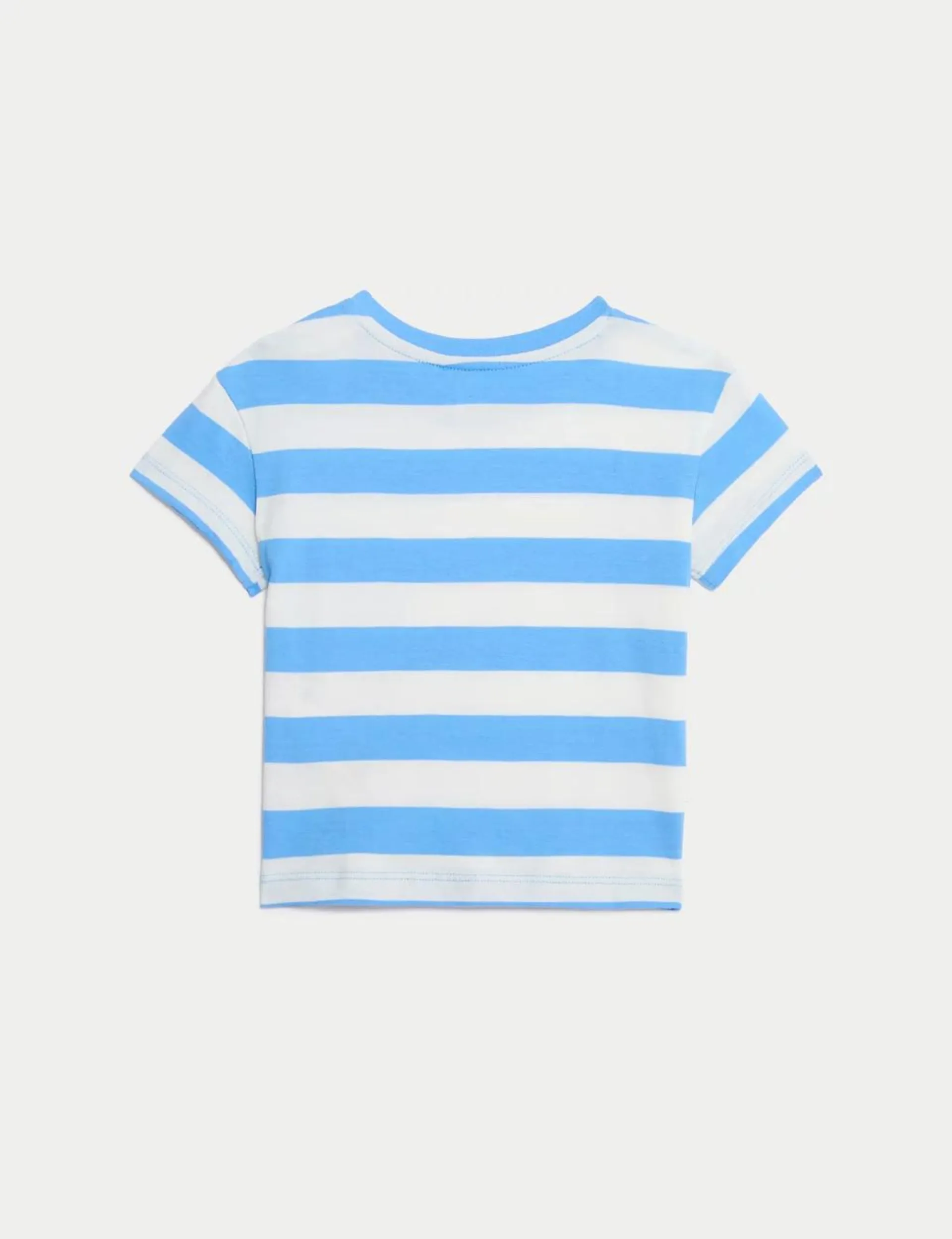 2pk Pure Cotton Striped T-Shirts (0-3 Yrs)