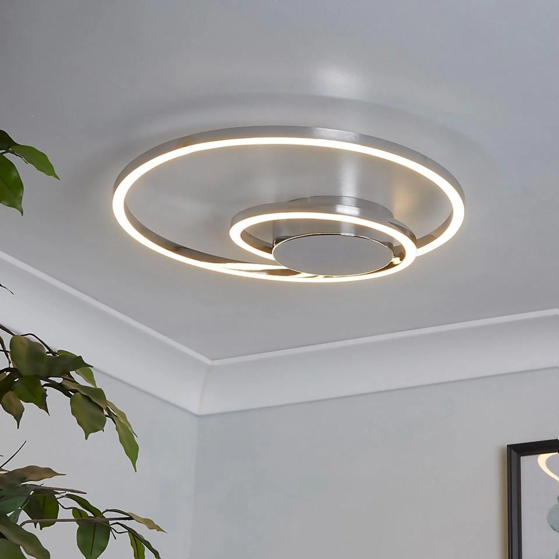 Sasha LED Flush Ceiling Light - Light Chrome