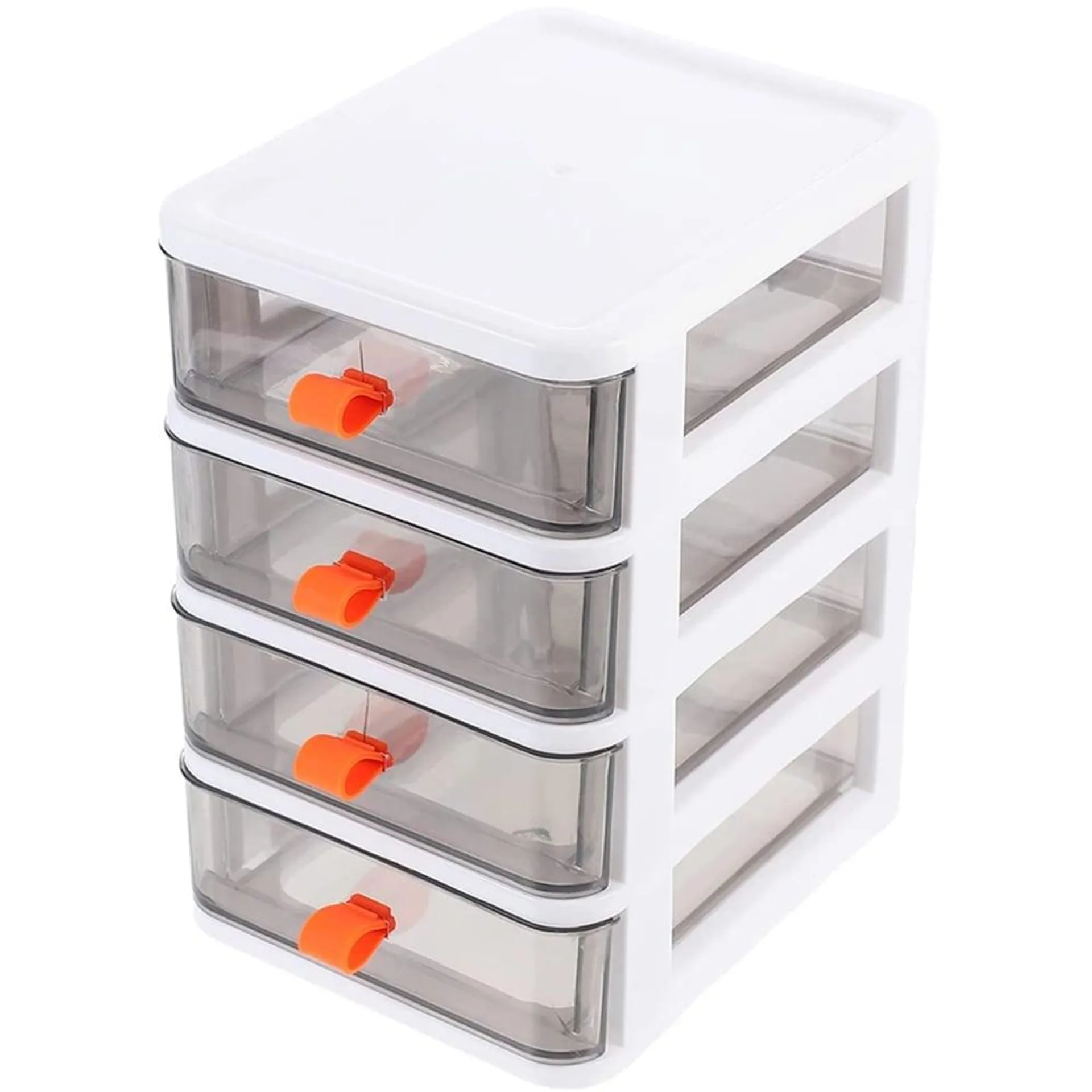 Living and Home 4 Drawer White Stationery Cosmetic Storage Box