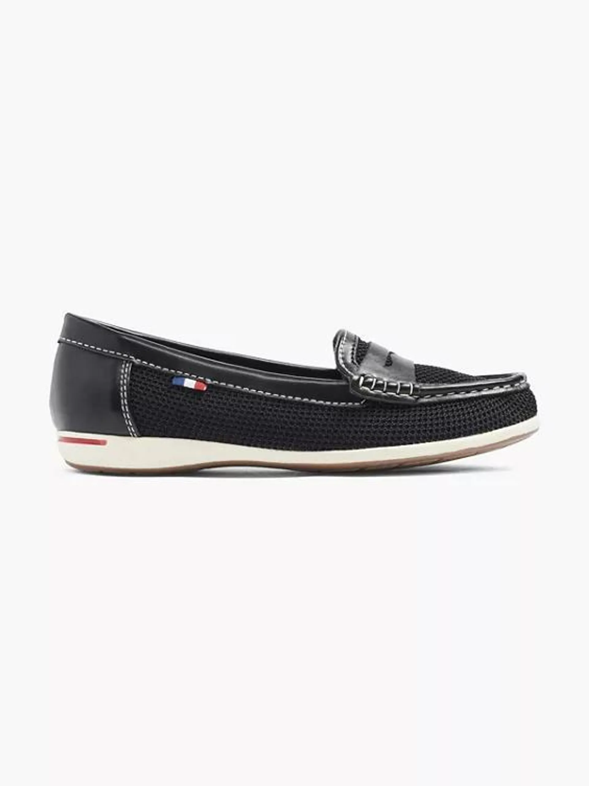 Ladies Black Slip-on Boat Shoes