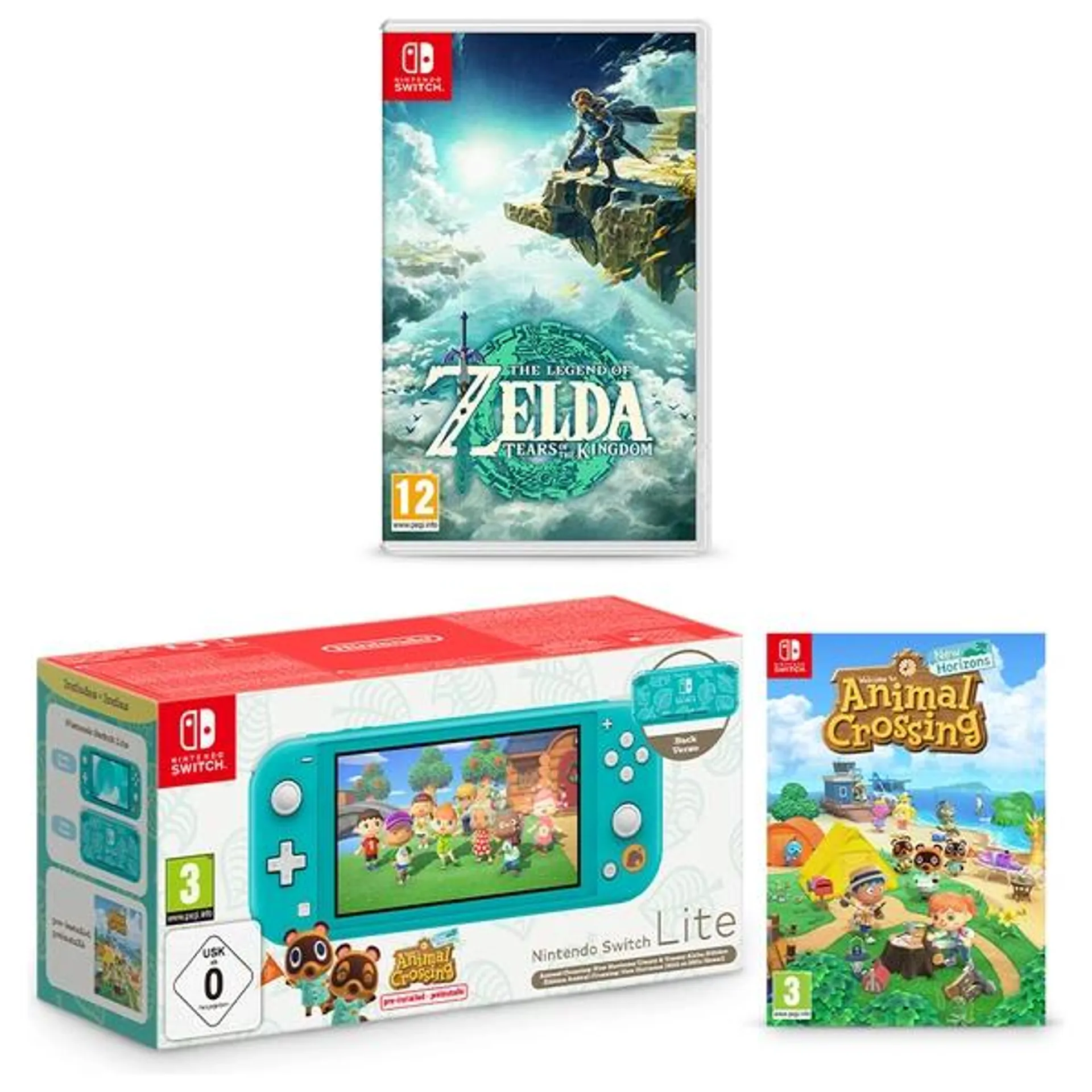 Nintendo Switch Lite Animal Crossing: New Horizons Timmy & Tommy's Edition & The Legend of Zelda Tears of the Kingdom