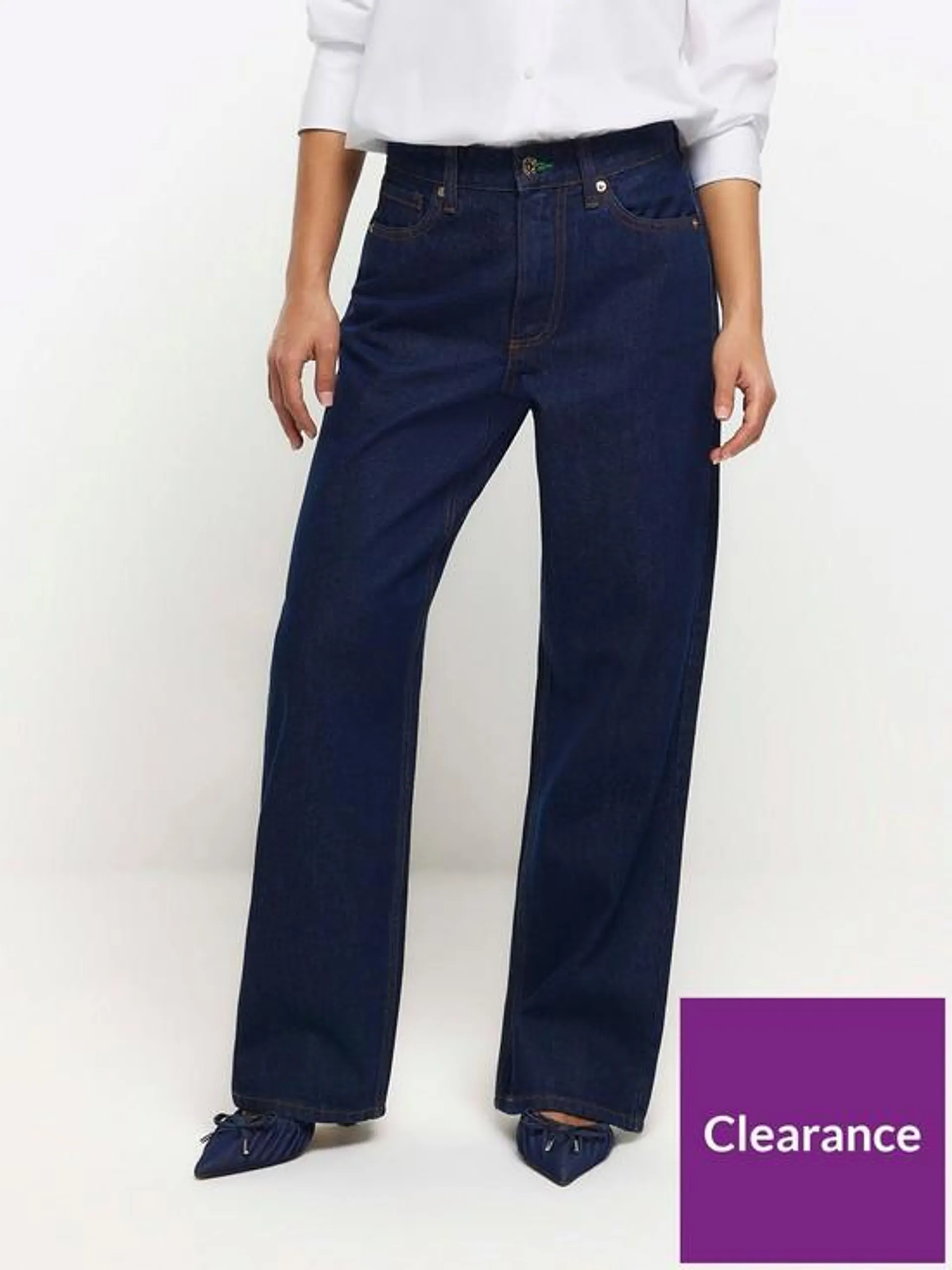 Petite 90s Straight Leg - Dark Denim