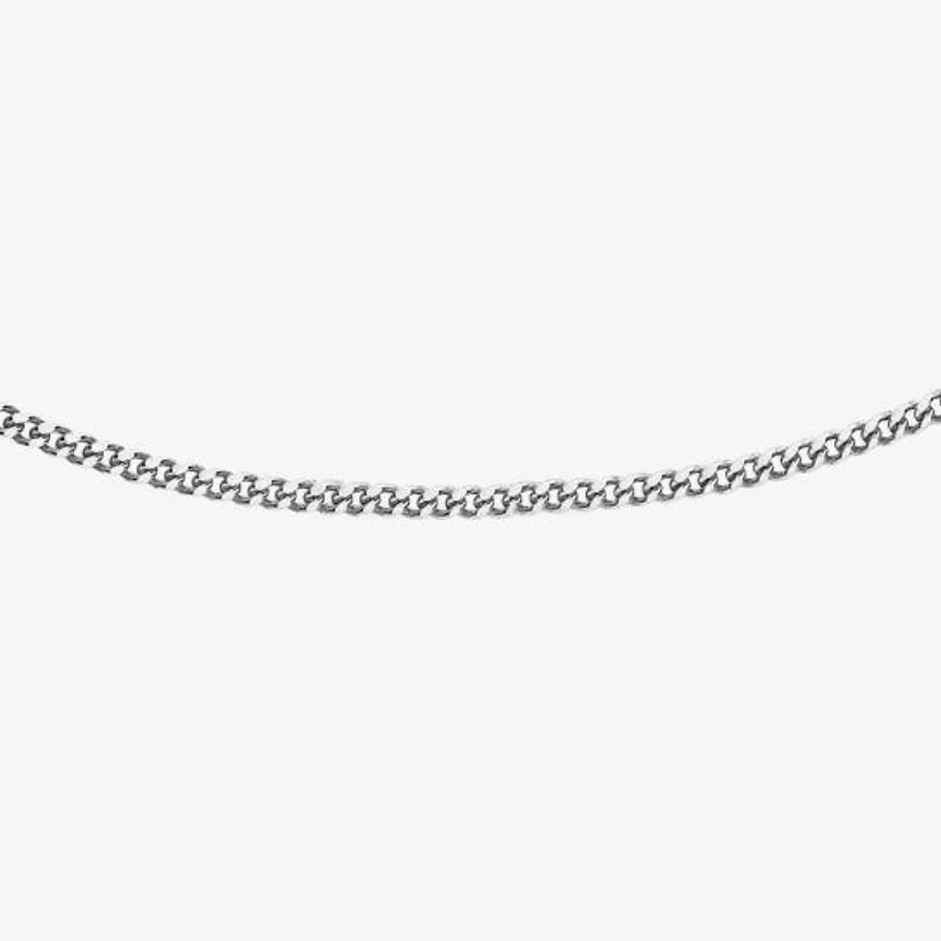 18ct White Gold Diamond-Cut Curb Chain Necklace