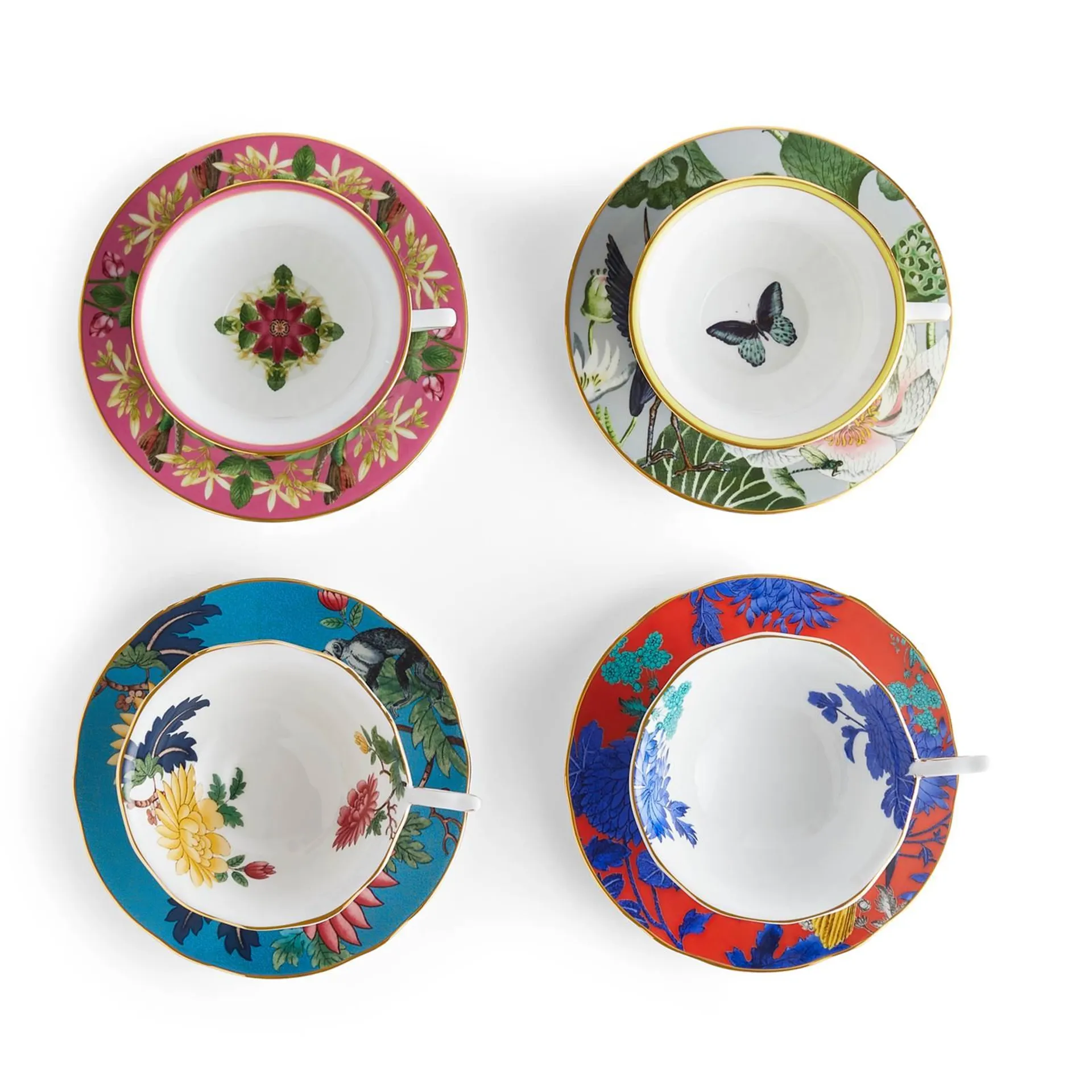 Wonderlust Teacups & Saucers Set Of 4