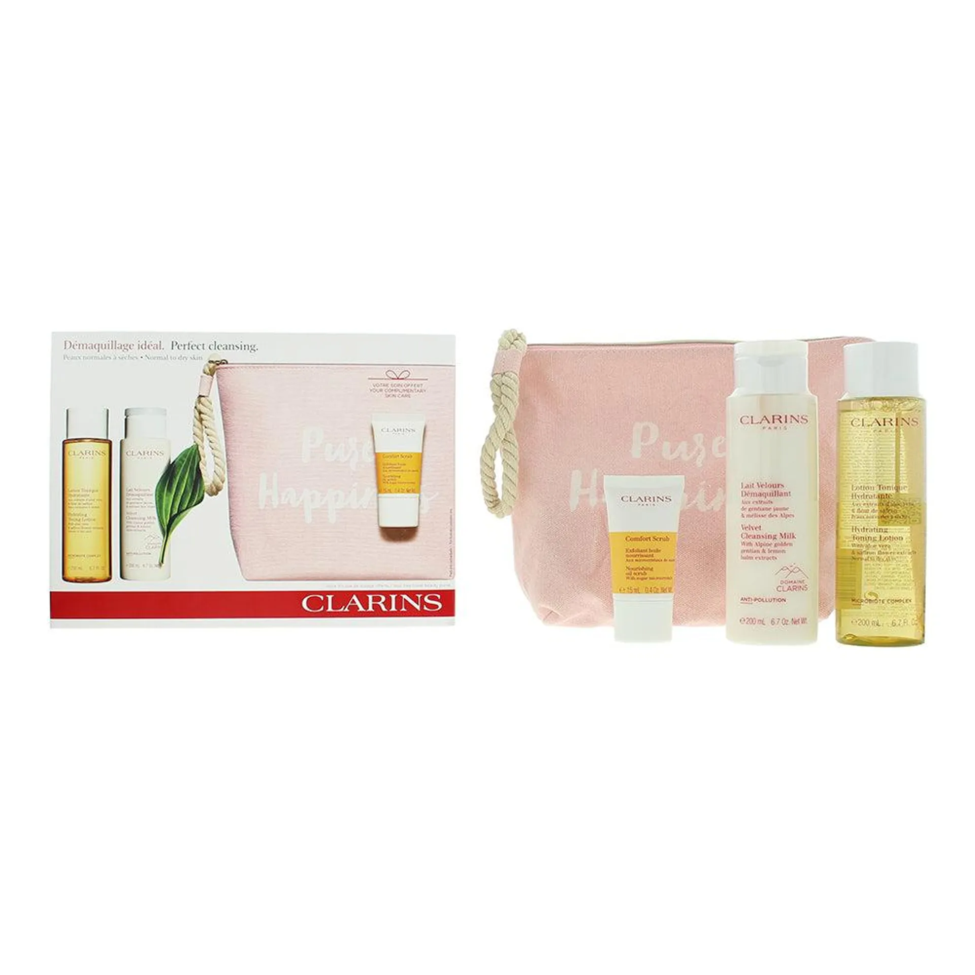 Clarins Perfect Cleansing 3 Piece Gift Set: Cleansing Milk 200ml - Toning Lotion