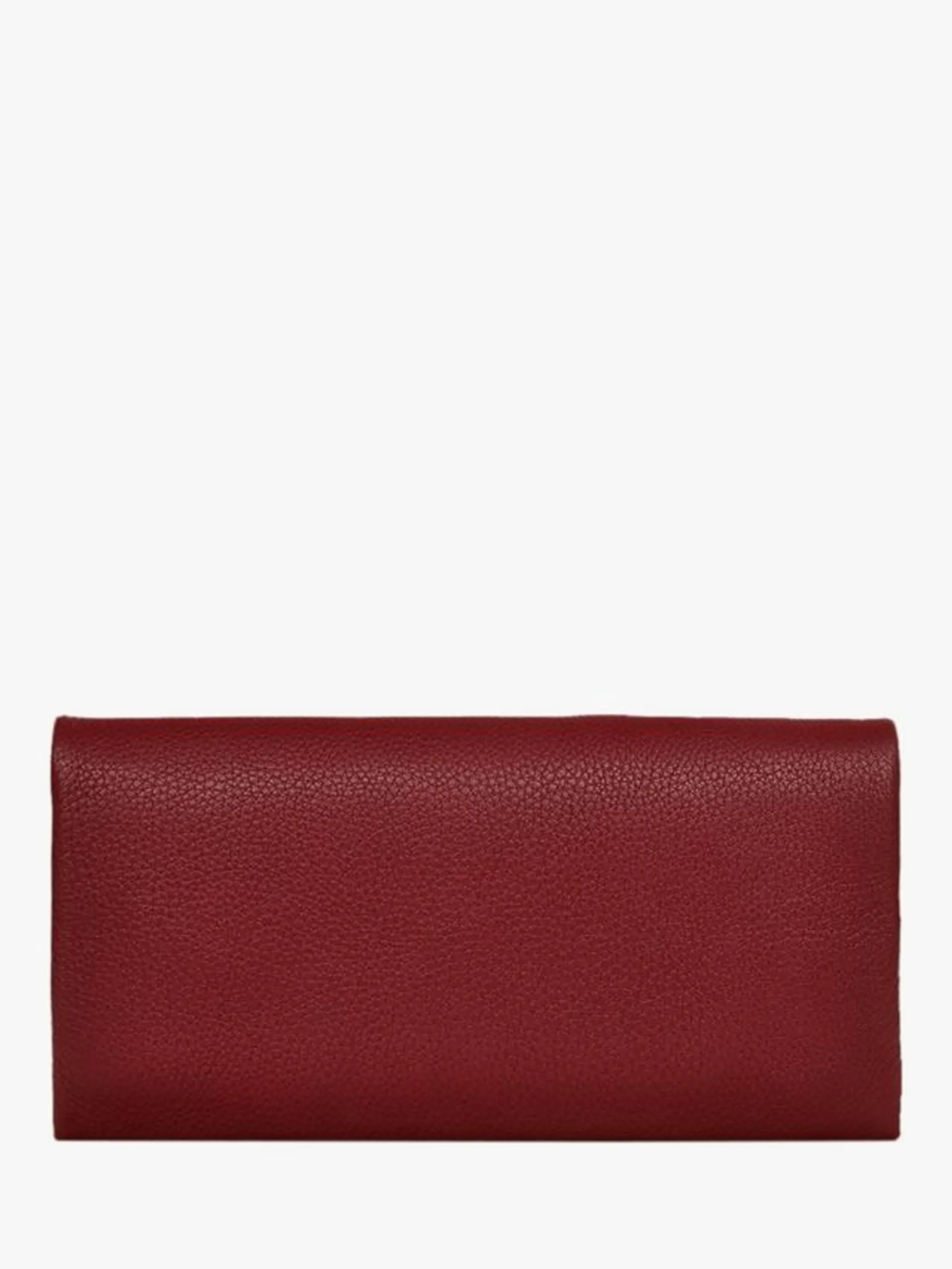 Mallow Street Leather Large Flapover Matinee Purse, Cranberry