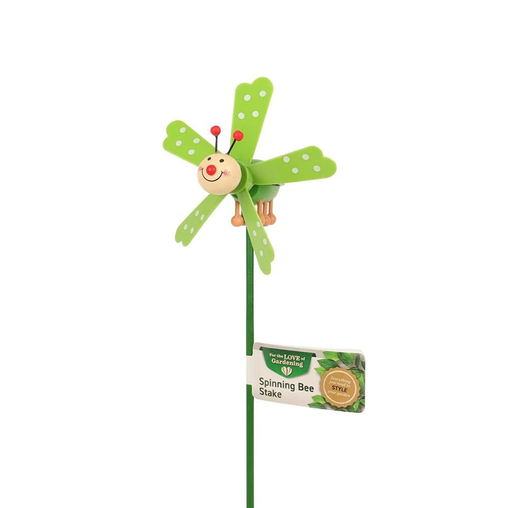 DECORATIVE SPINNING BEE STAKE - GREEN