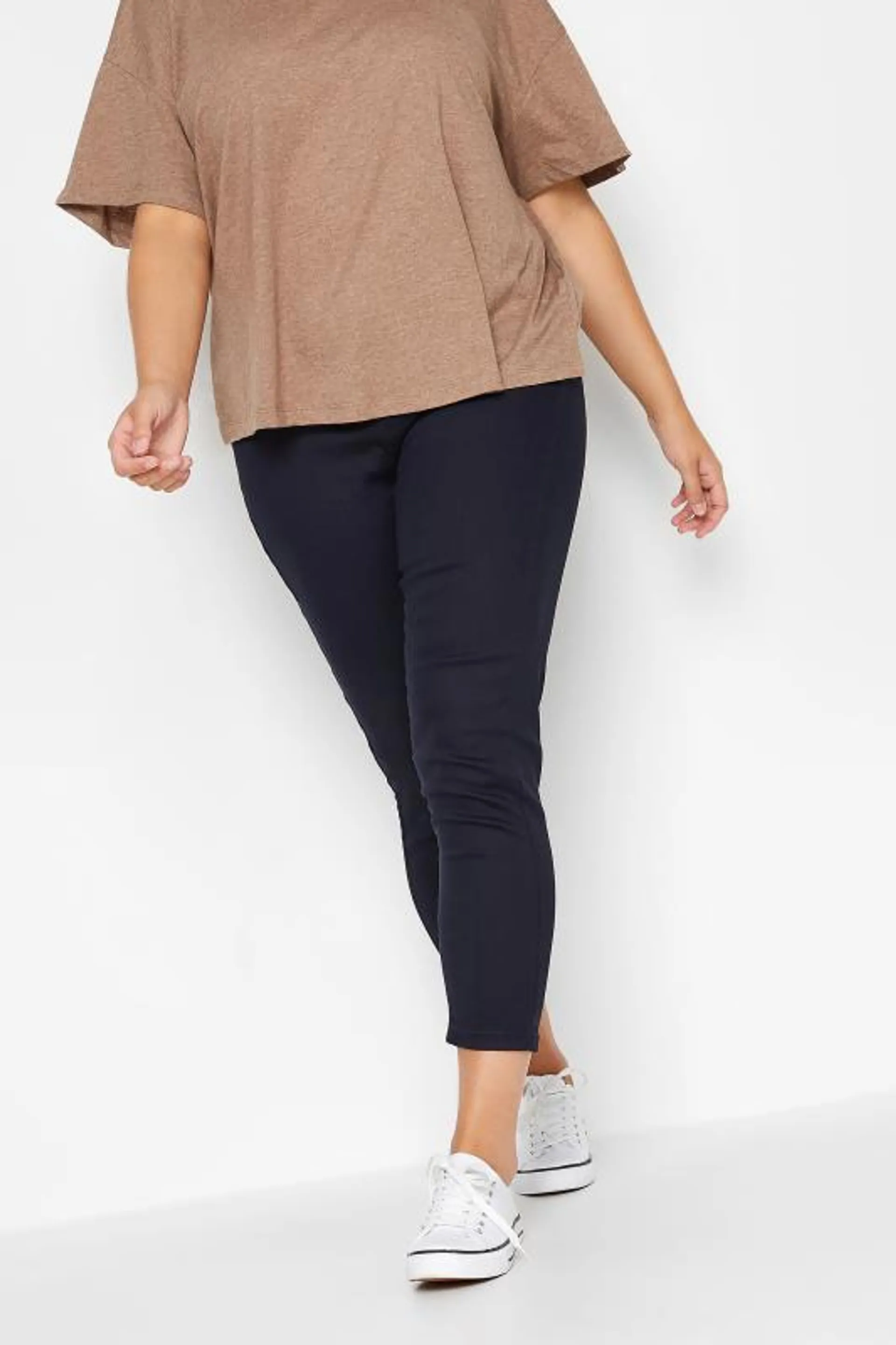 YOURS Curve Navy Blue Cropped Stretch GRACE Jeggings