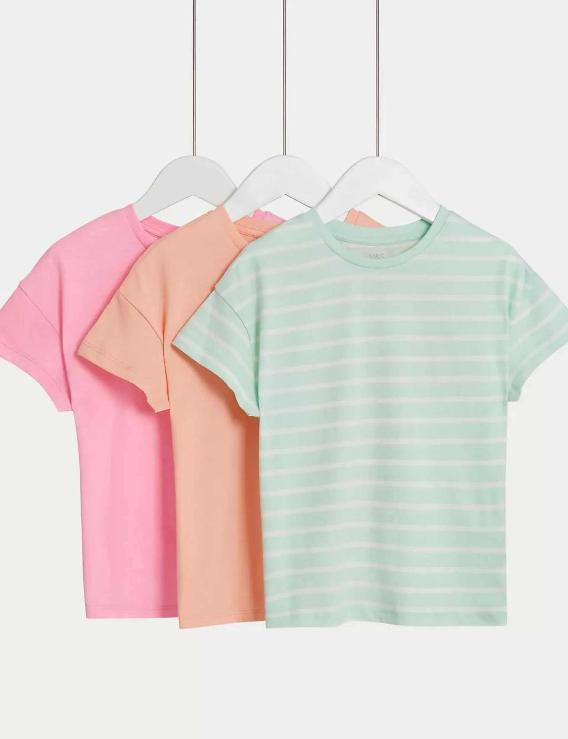 3pk Cotton Blend T-Shirts (2-8 Yrs)