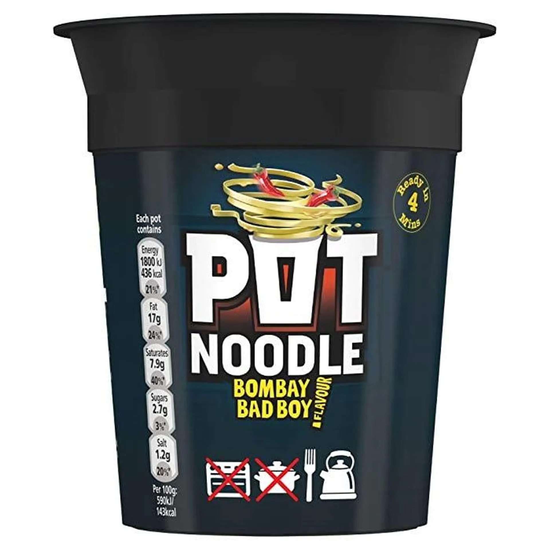 Pot Noodle Instant Snack Bombay Bad Boy, 90g