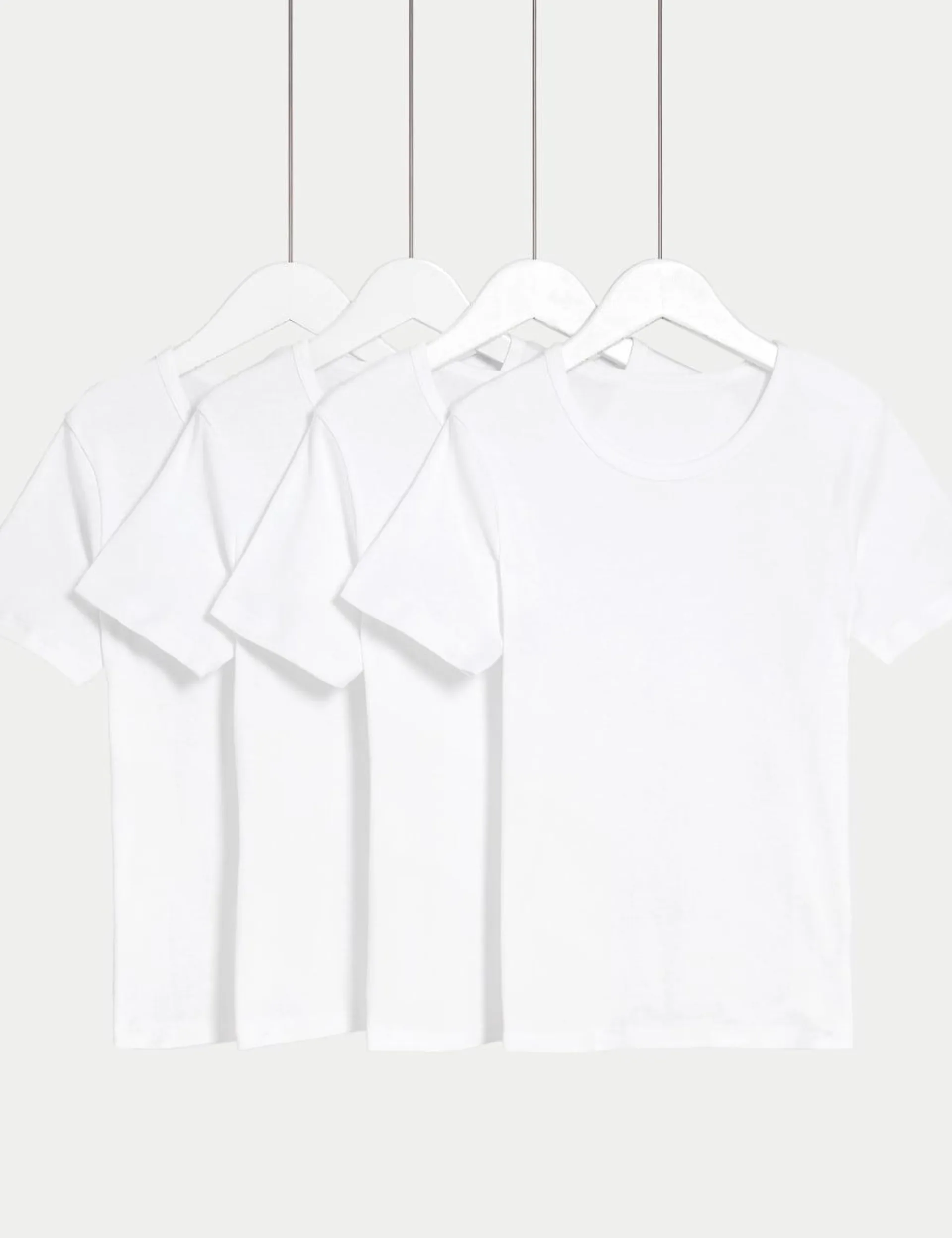 4pk Pure Cotton Short Sleeve Vests (2-14 Yrs)