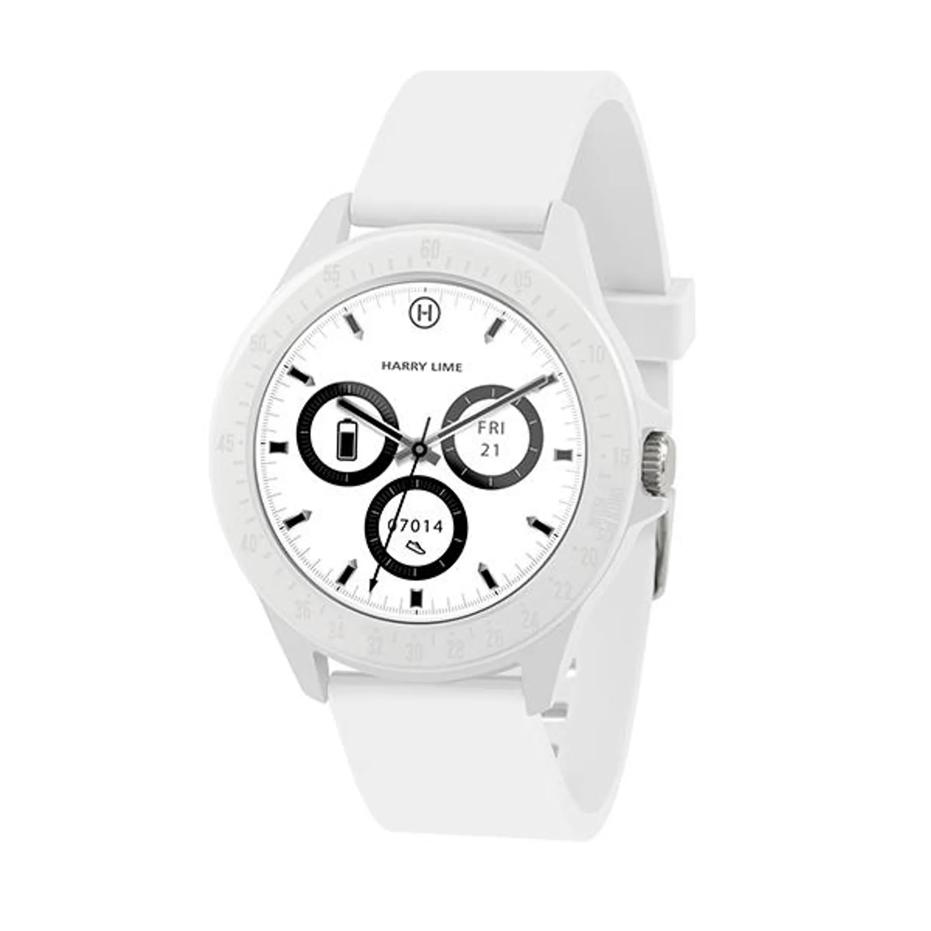 Harry Lime Fashion Smart Watch with White Silicone Strap