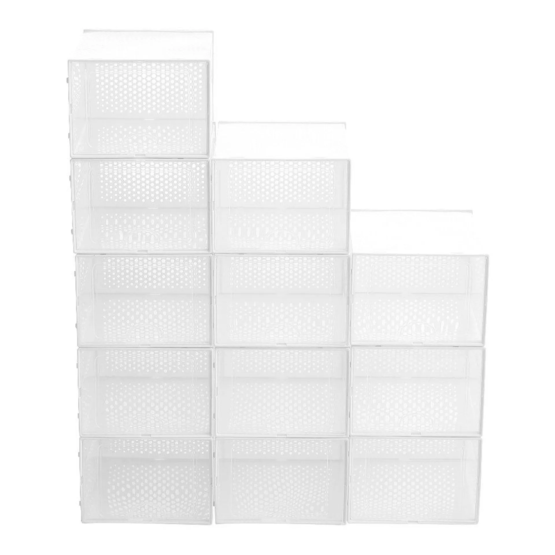 Living and Home Crystal Stackable Shoe Storage Boxes 12 Pack