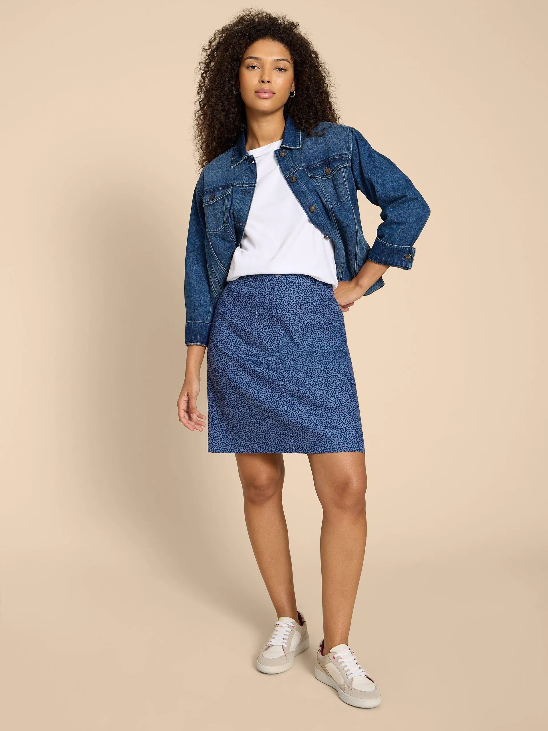 Melody Twill Skirt in BLUE PRINT