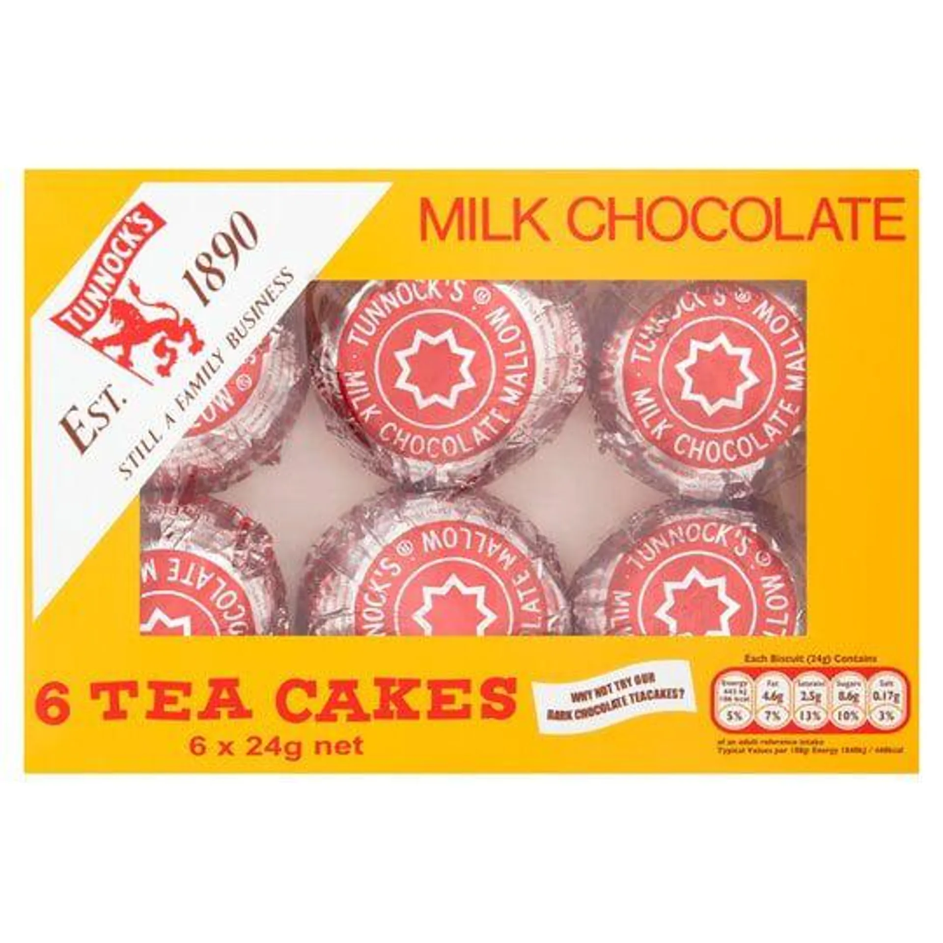 Tunnocks Milk Chocolate Teacakes 6X24g