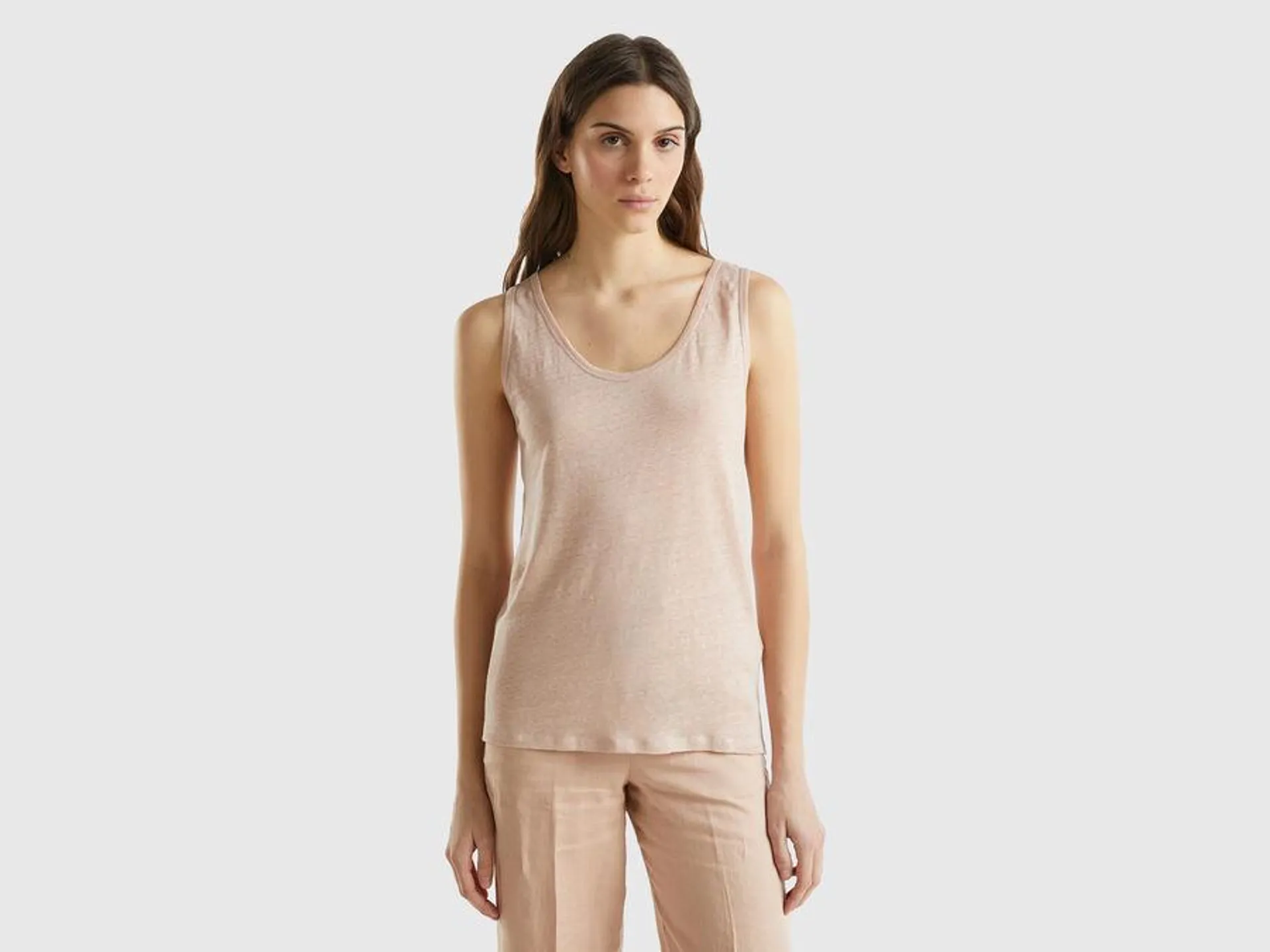 Tank top in pure linen