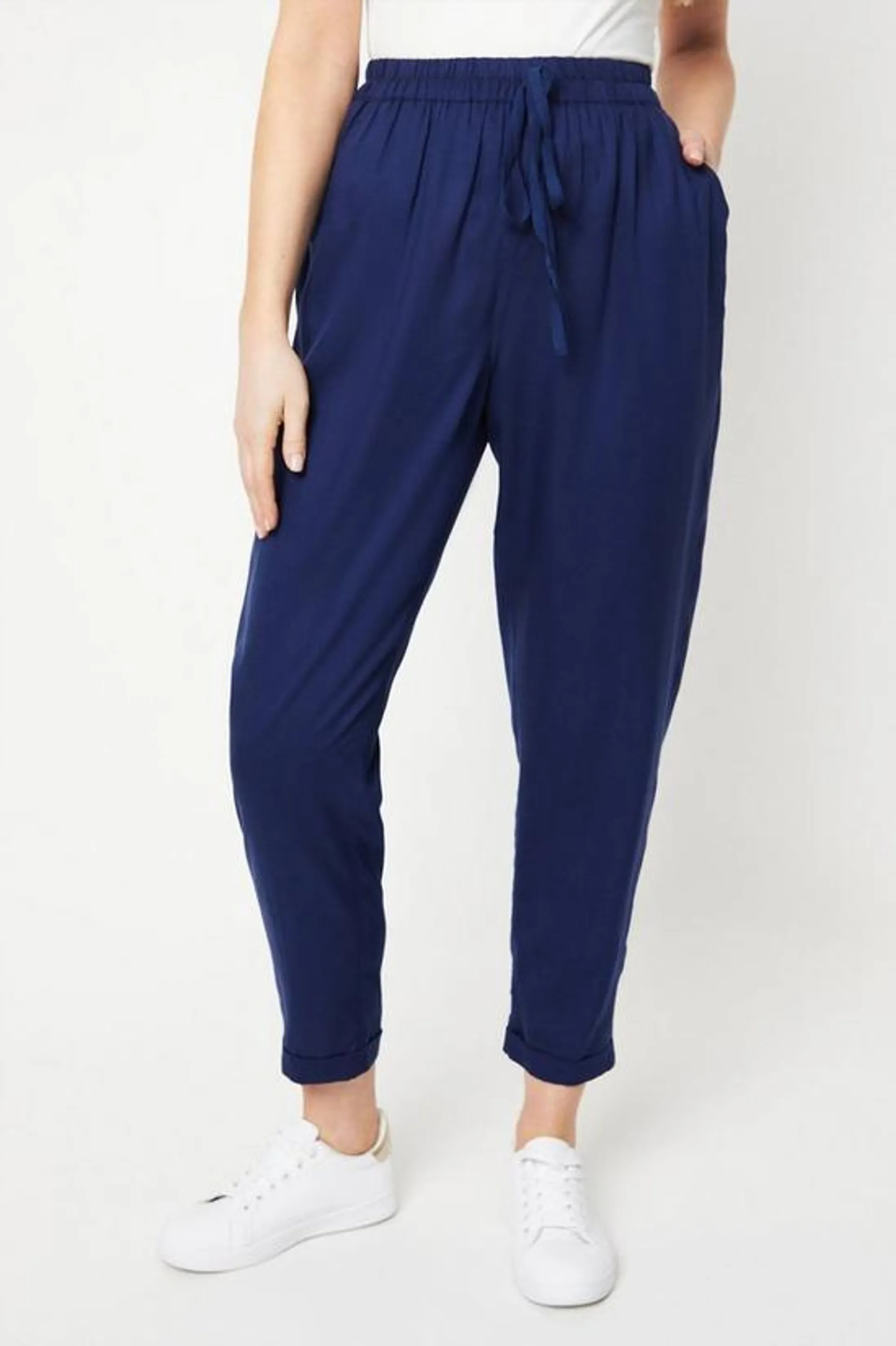 Tencel Belted Ankle Grazer Trouser