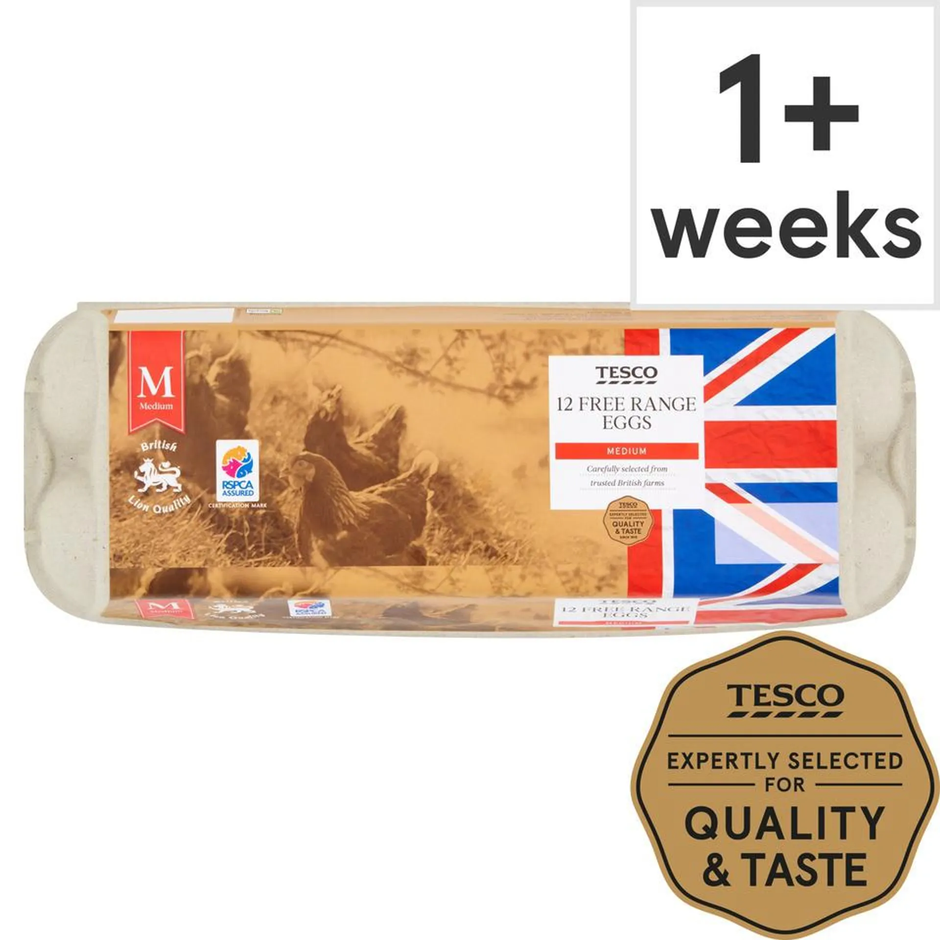 Tesco Medium Free Range Eggs 12 Pack