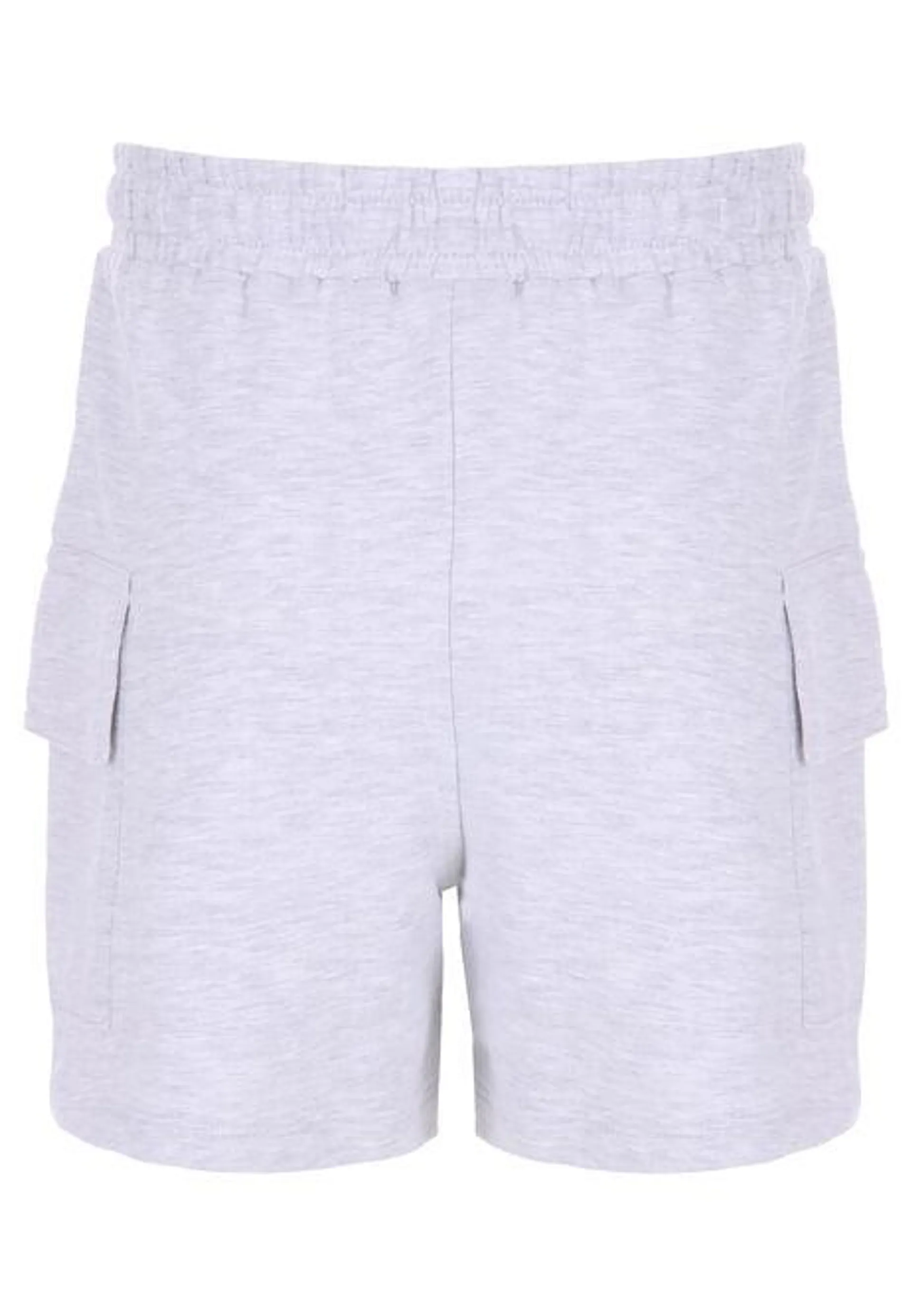 Older Girls Grey Marl Cargo Sweat Shorts