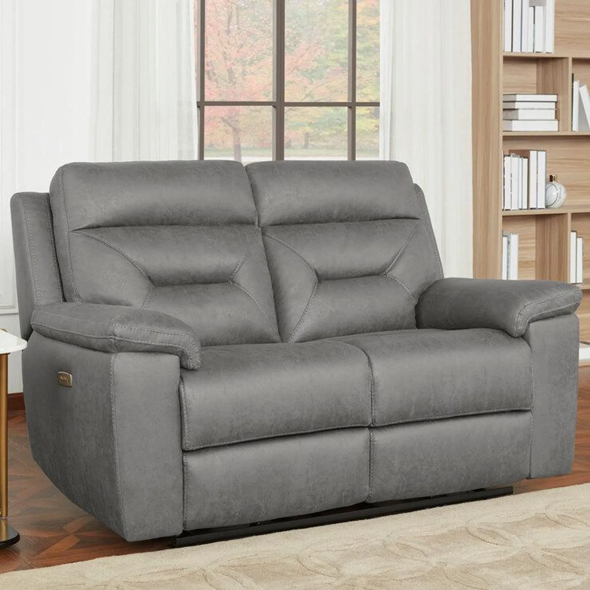 Gilman Creek Justin Grey Fabric Power Reclining 2 Seater Sofa