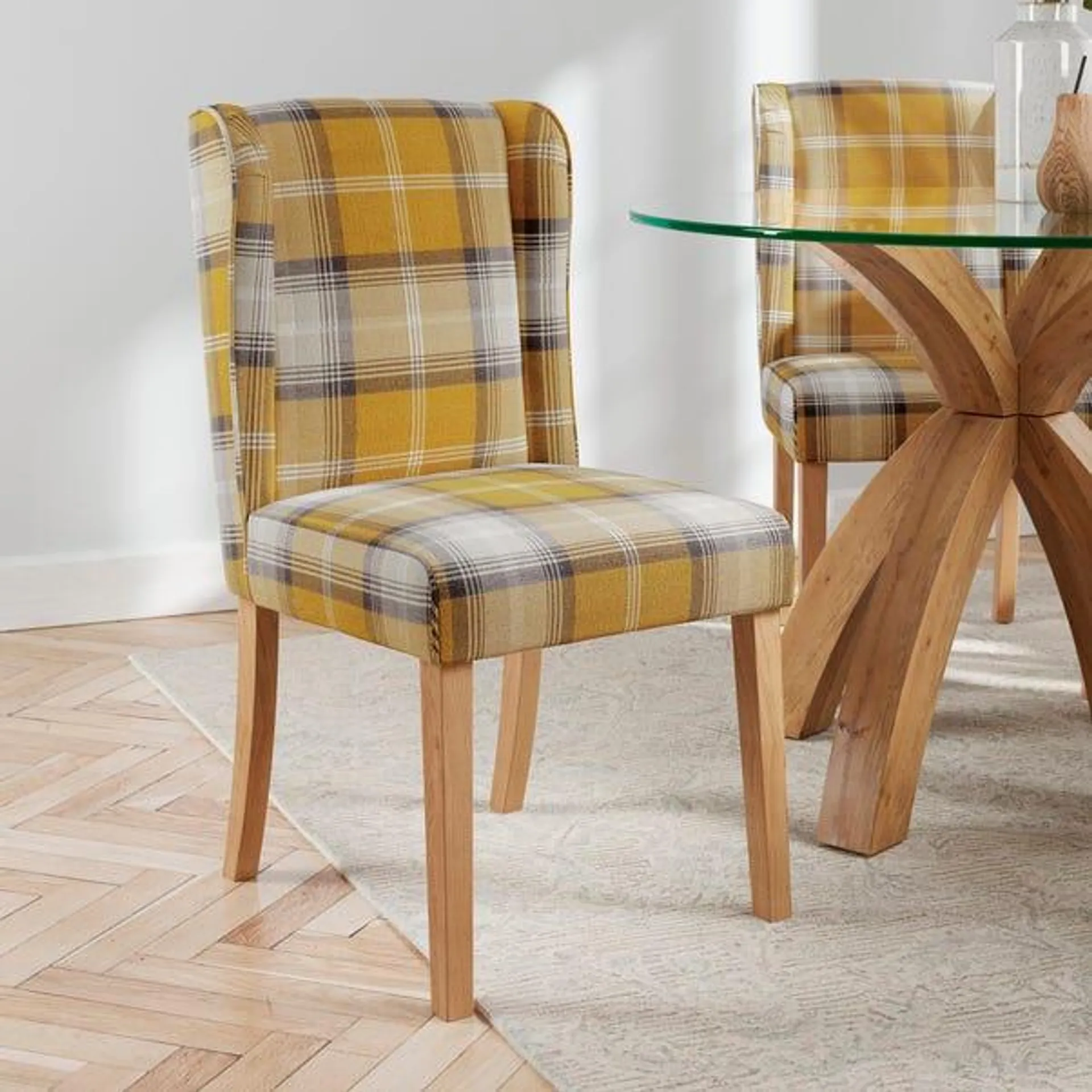 Oswald Set of 2 Dining Chairs, Country Check