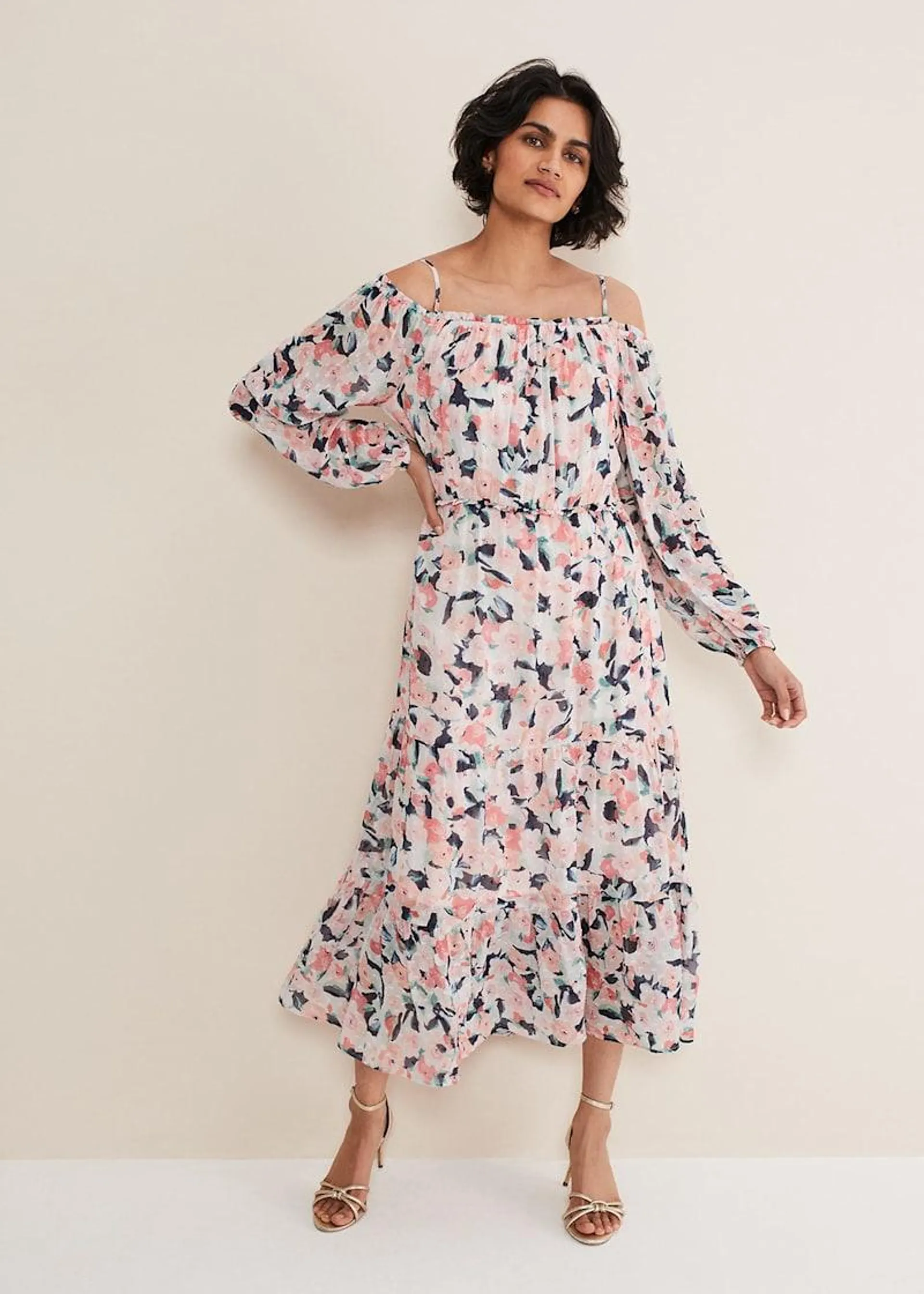 Vicky Off Shoulder Printed Dress