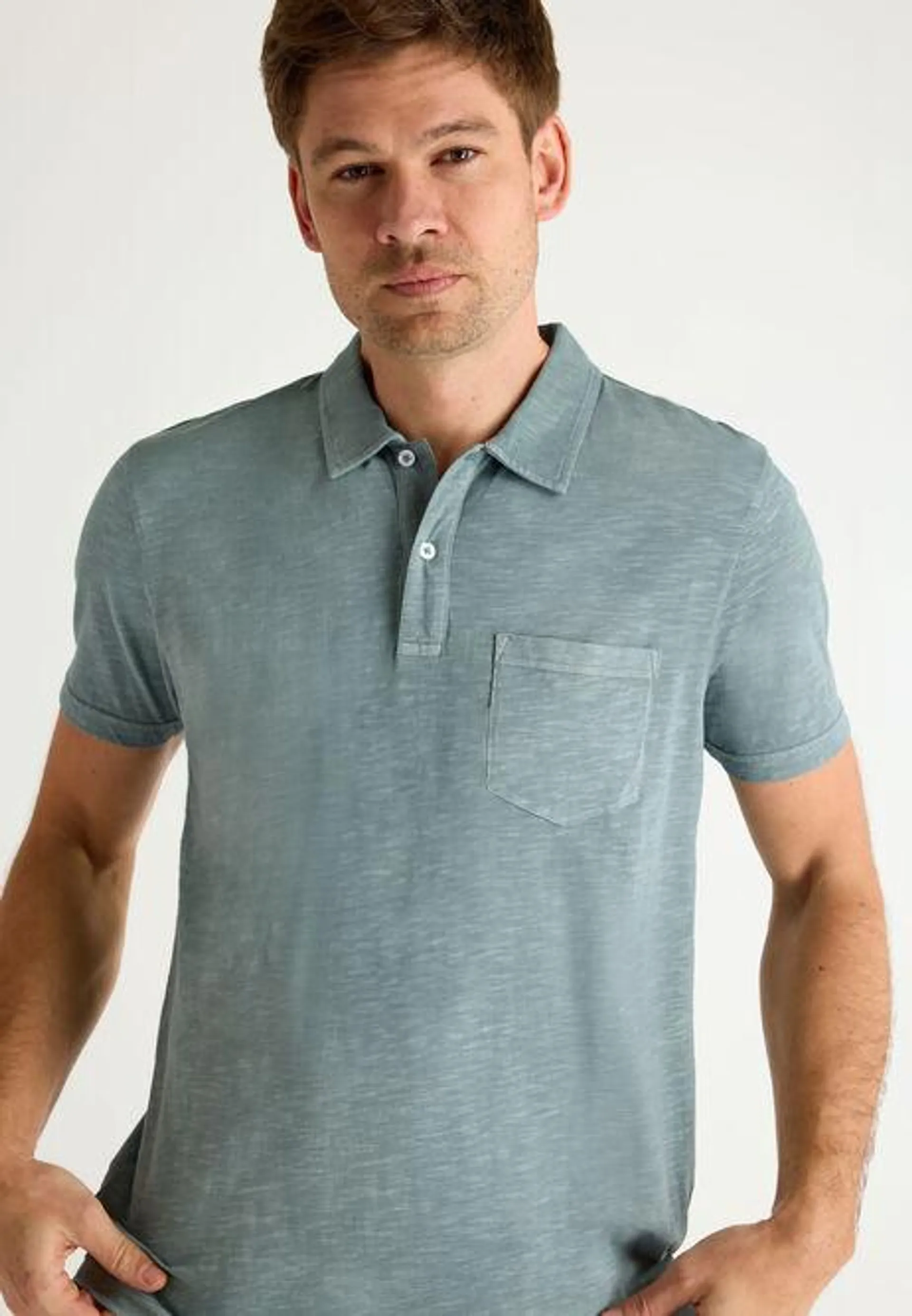 Mens Sage Short Sleeve Polo Shirt