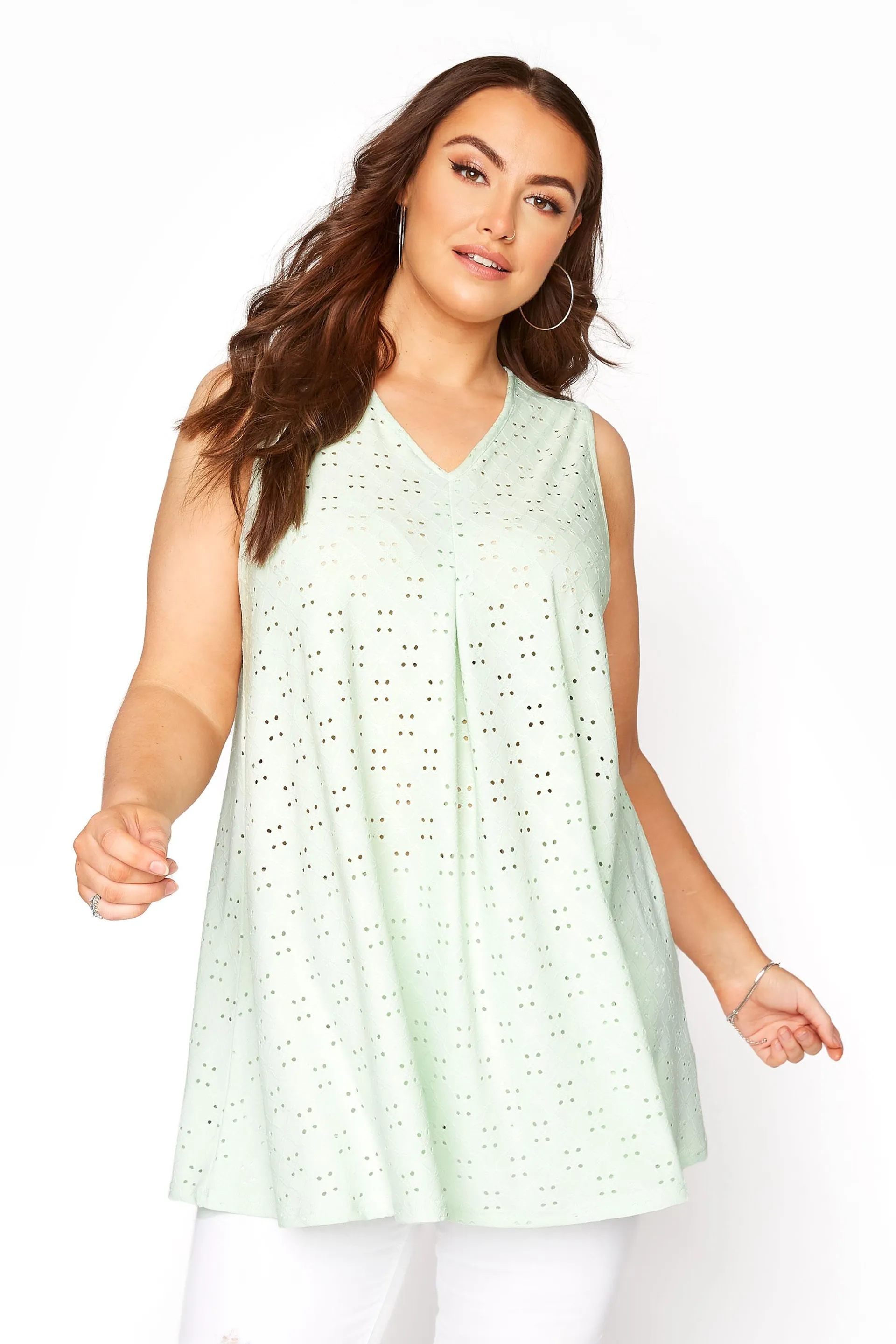 Mint Green Broderie Anglaise Swing Top