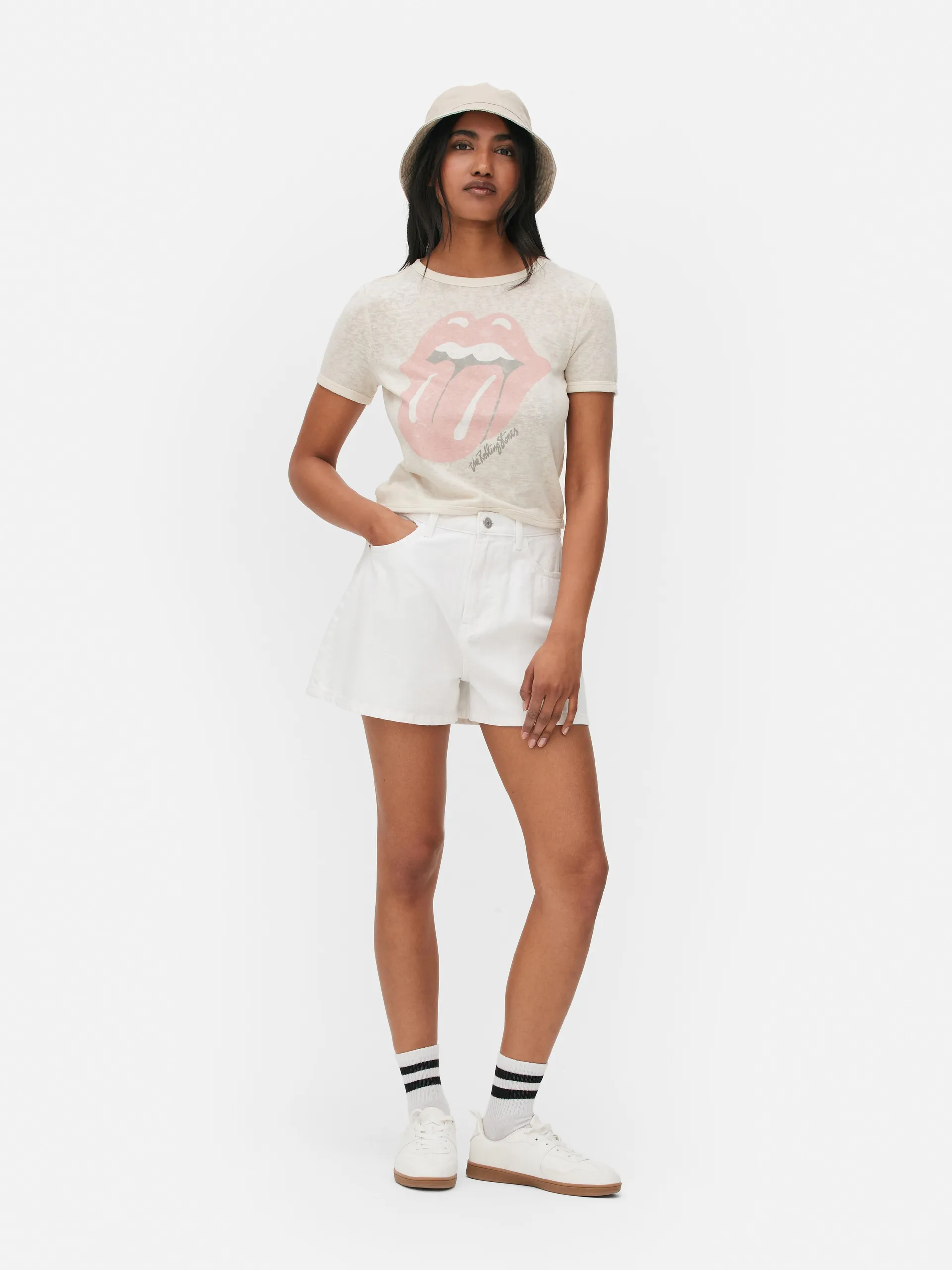 Kurzes „The Rolling Stones“ T-Shirt mit Logo