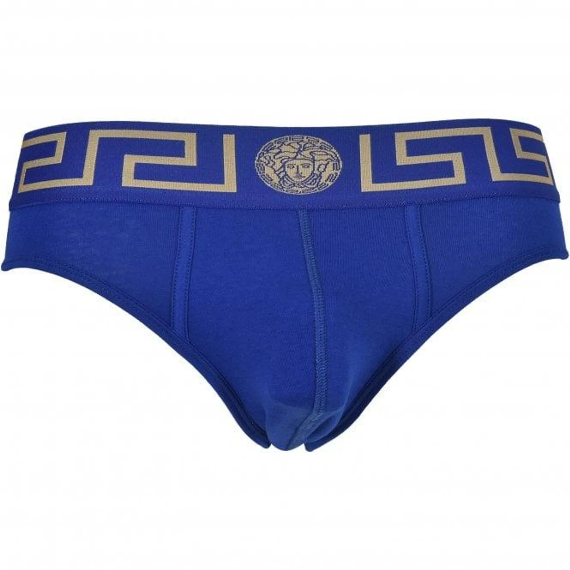 Greca Border Low-Rise Brief, Bluette/gold