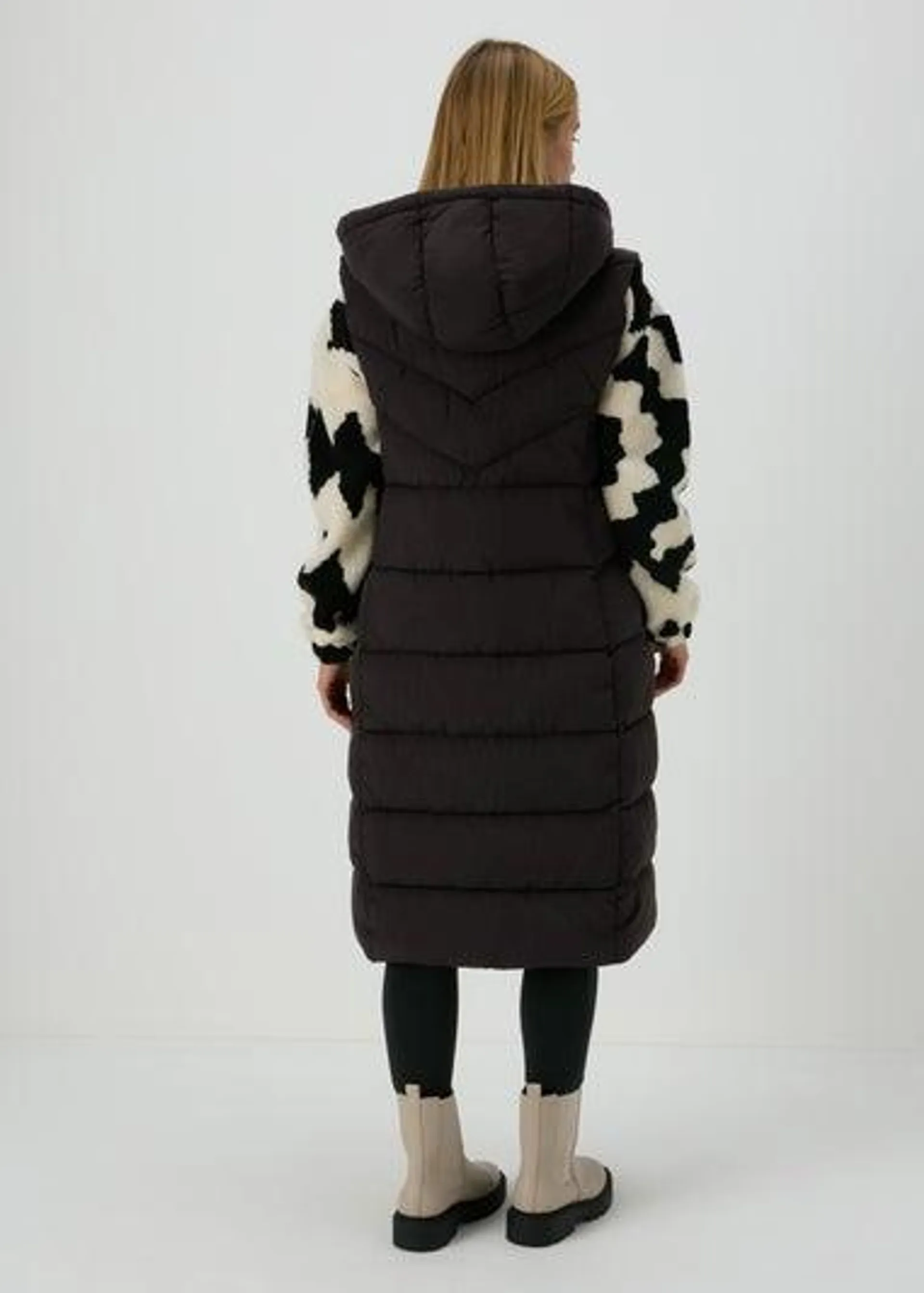 Black Long Padded Gilet