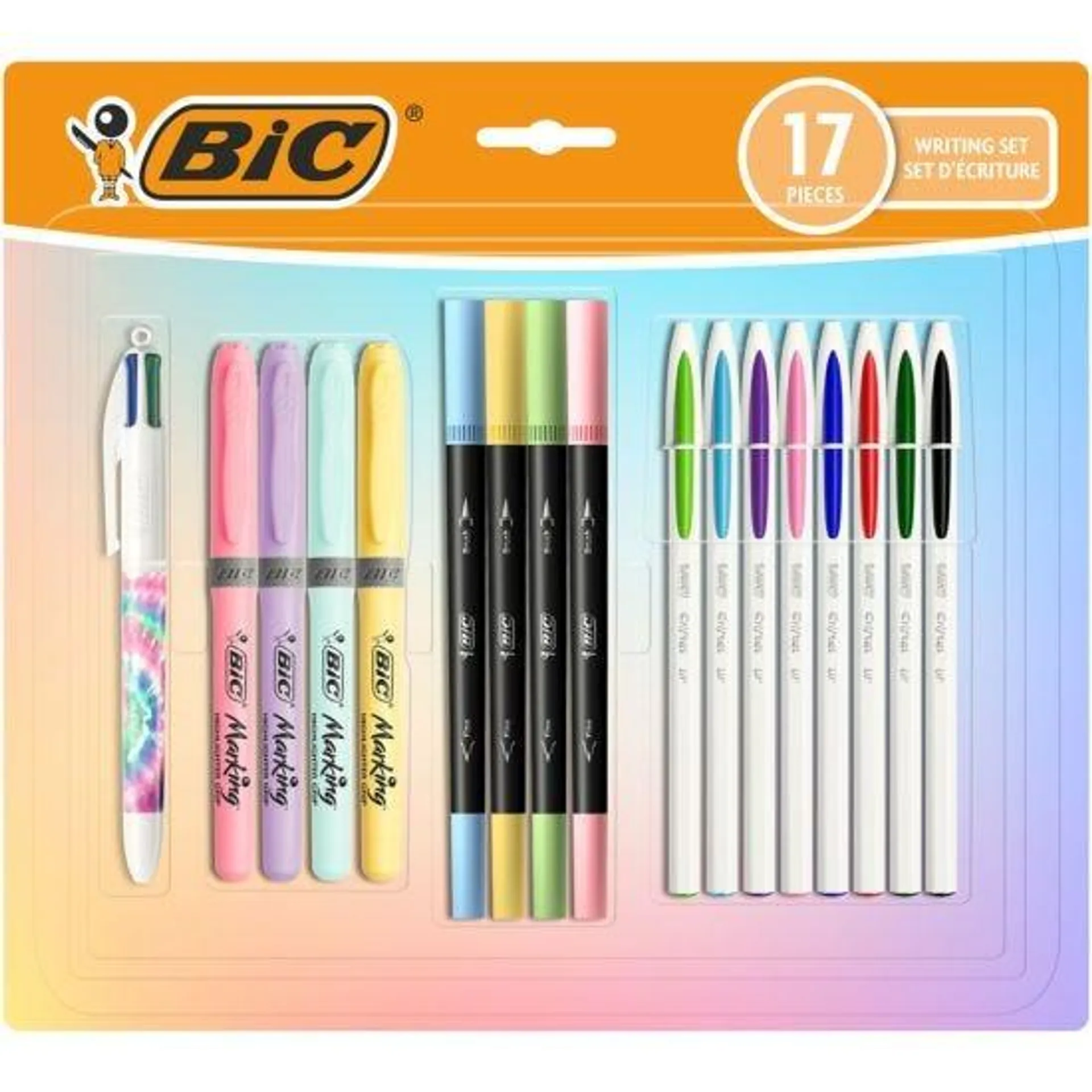 BiC Mixed Pastel Writing Pack 17 Pieces
