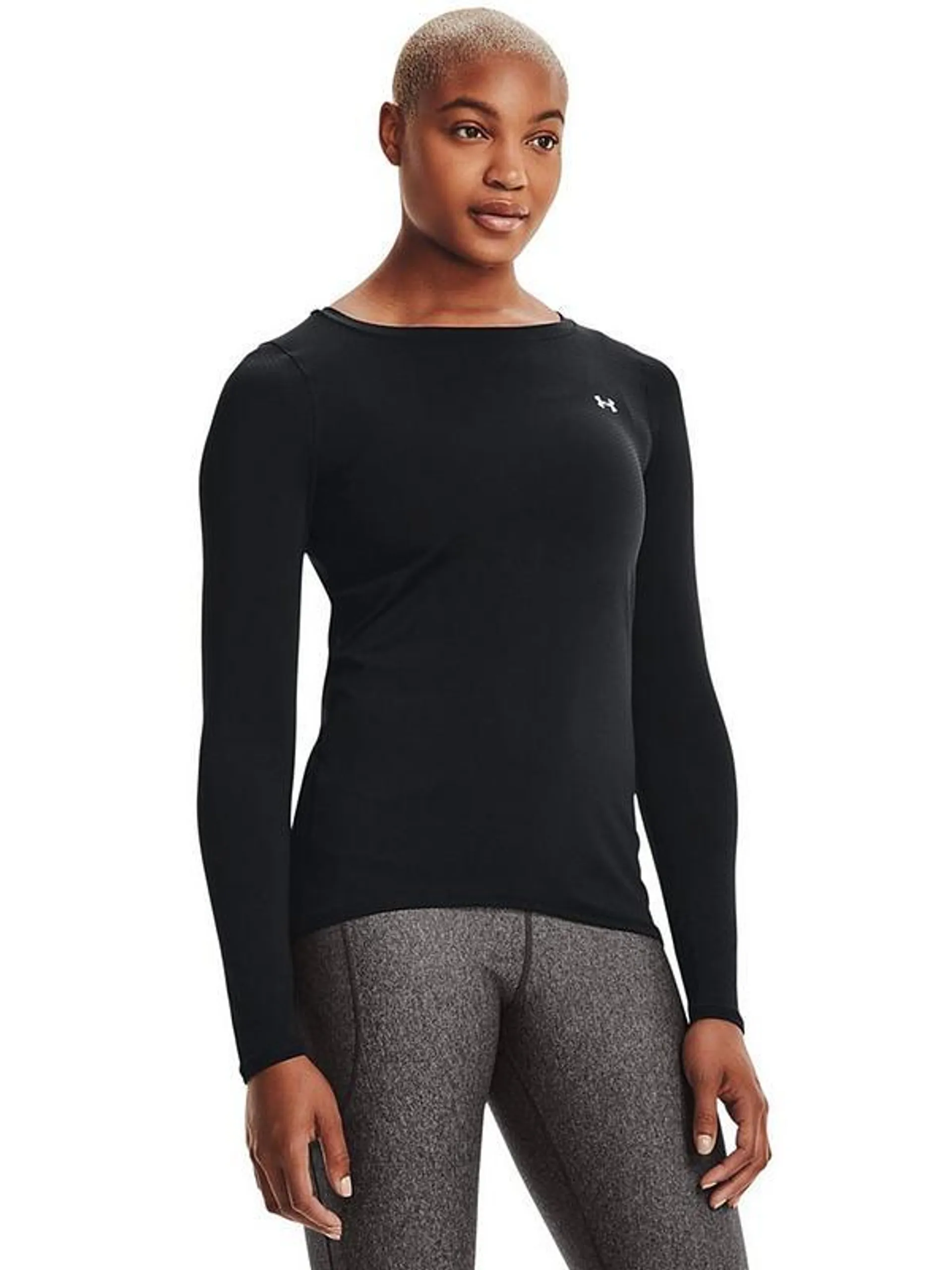 Women's Training Heat Gear Armour Long Sleeve Top - Black