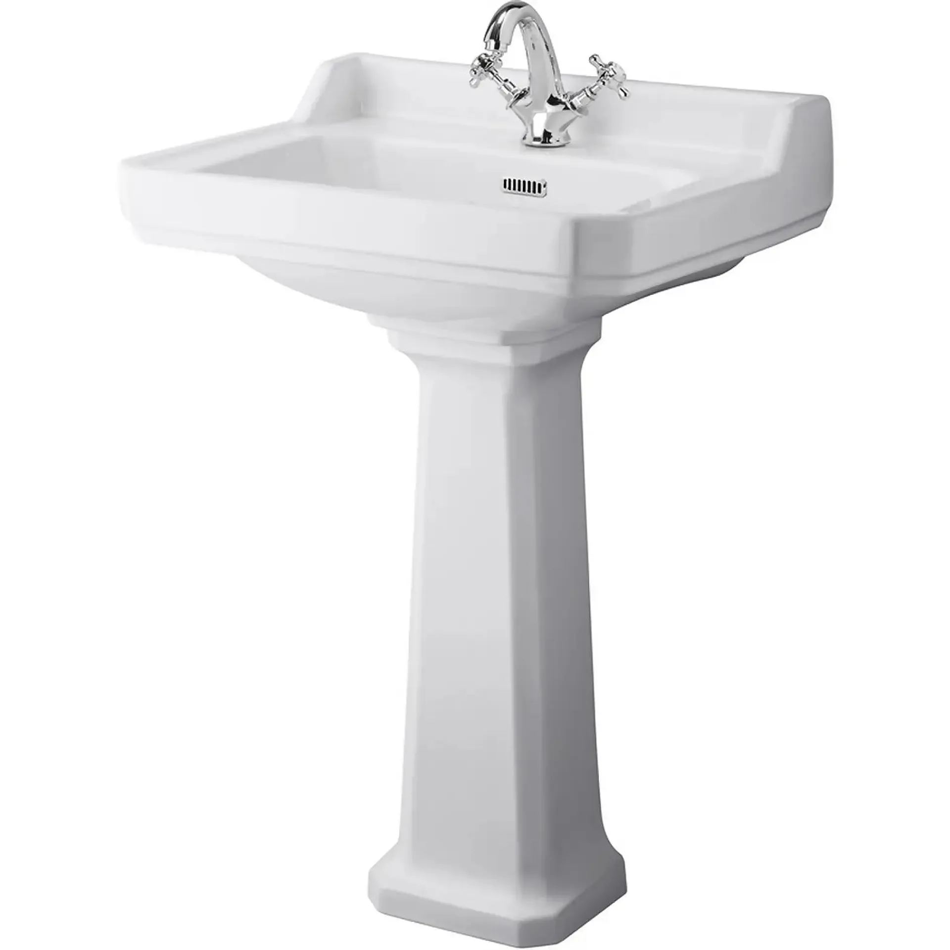 Balterley Harrington Comfort Height 1 Tap Hole Basin Pedestal - 600mm