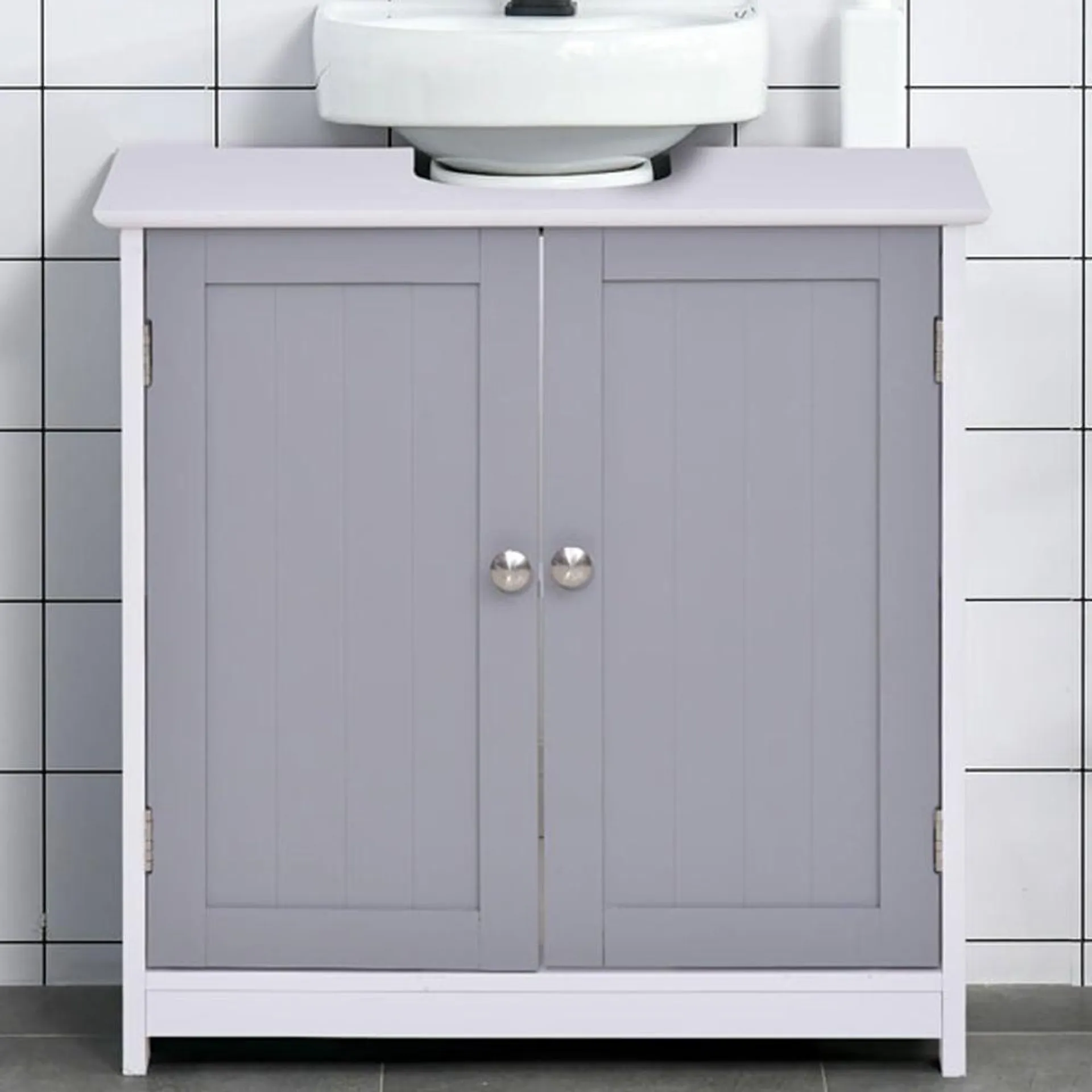 Kleankin Vanity Cabinet White Grey