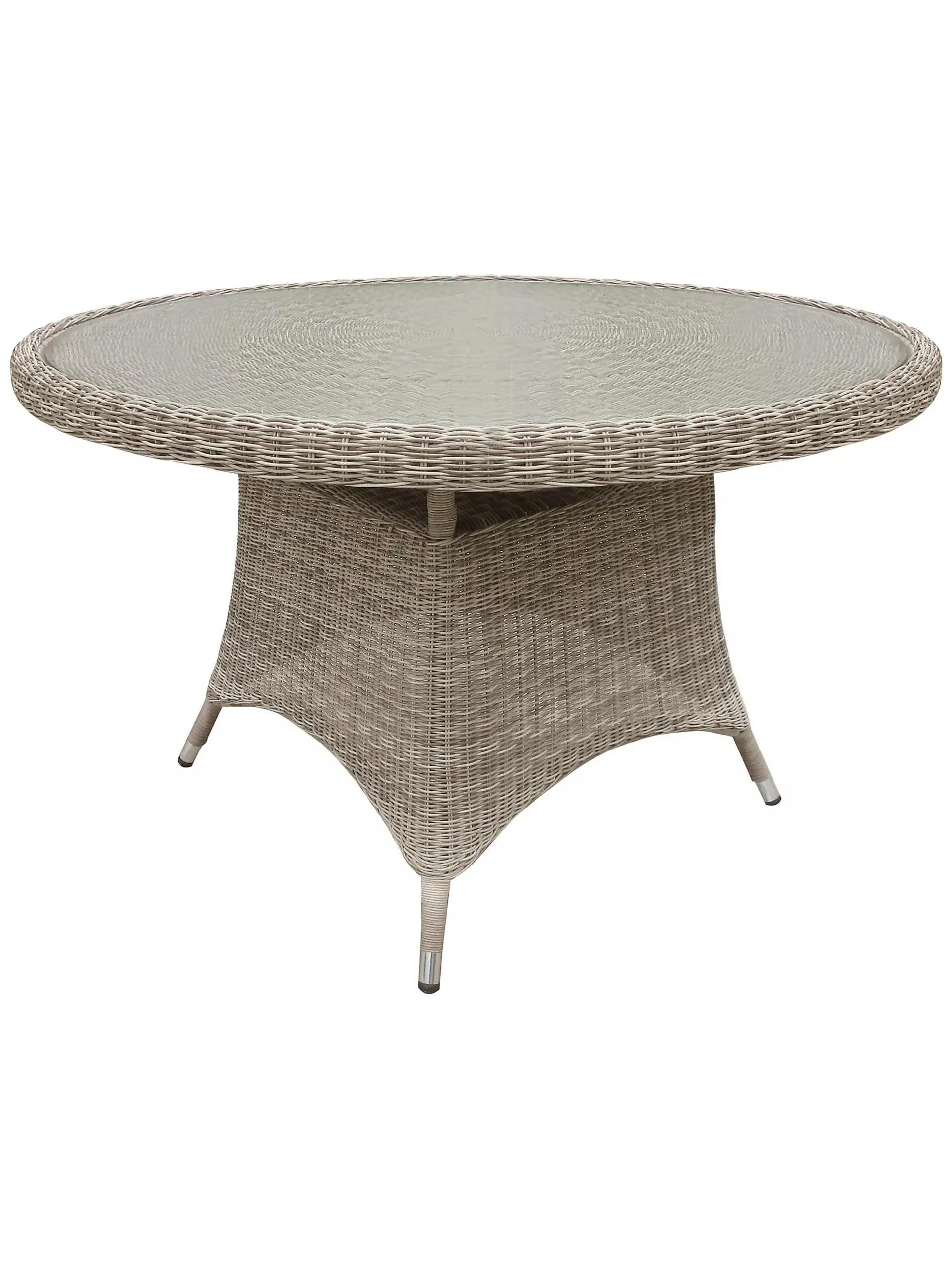 Dante 4-Seater Round Glass Top Garden Dining Table