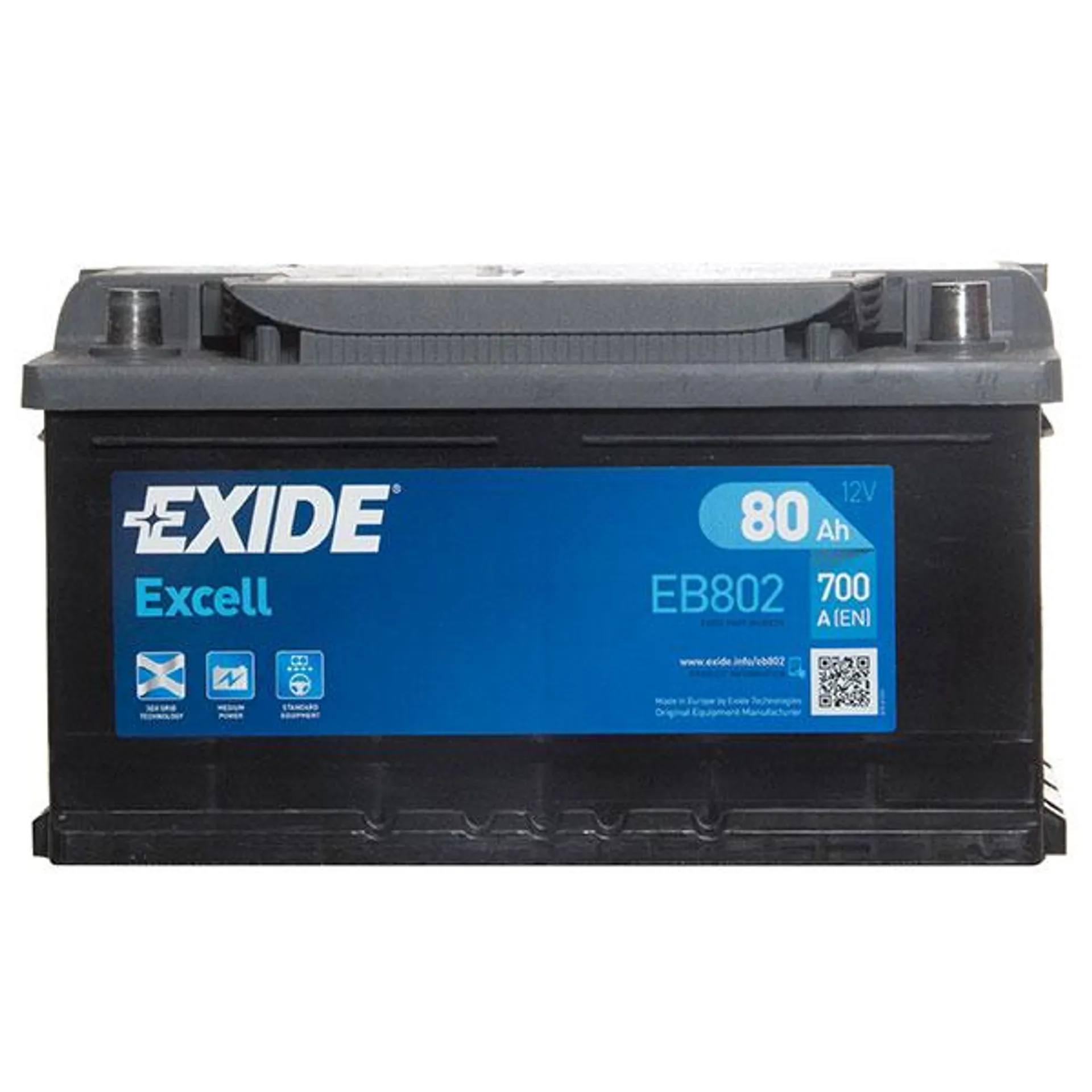 Exide Excel Car Battery 110 (80Ah) - 3 Year Guarantee