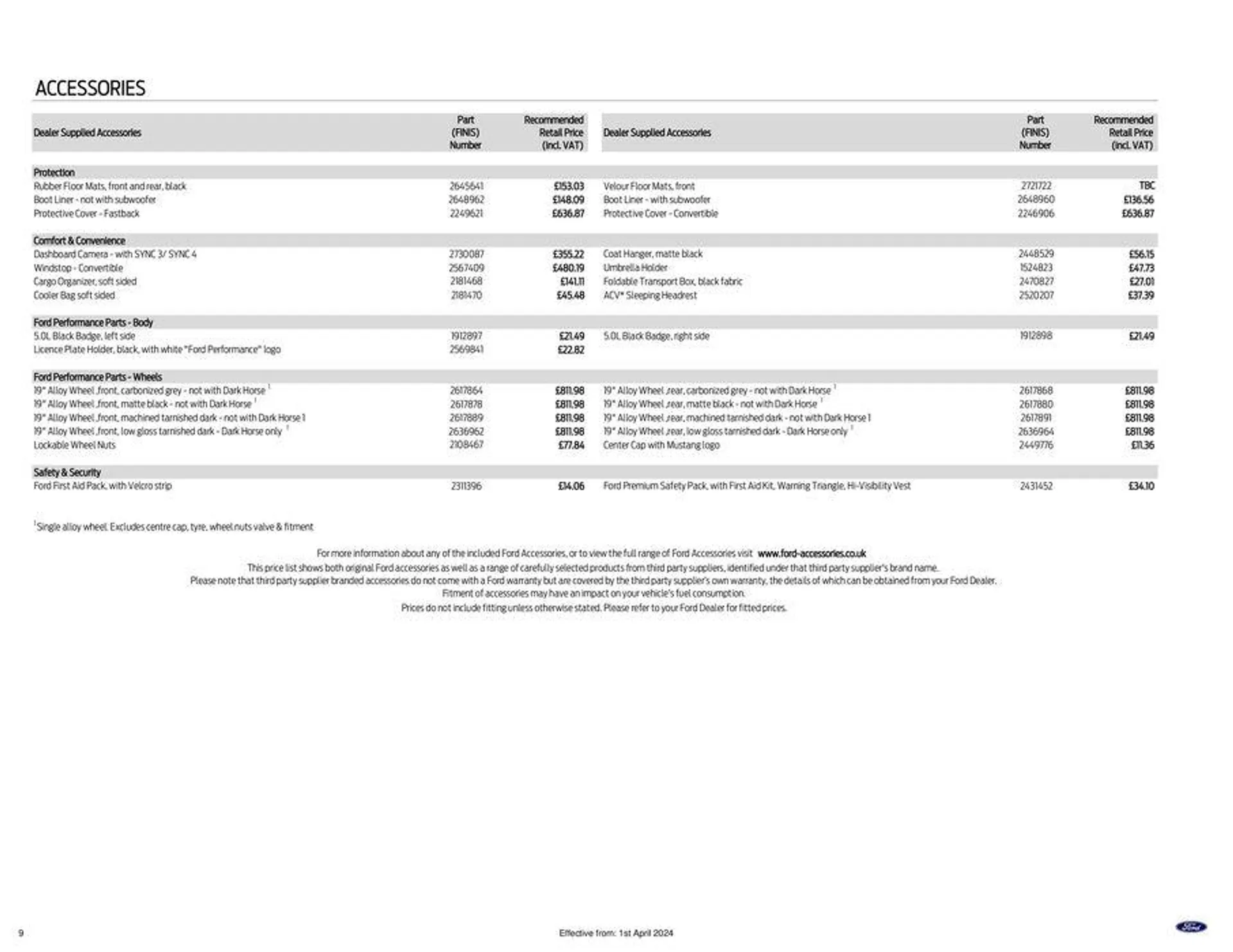 FORD MUSTANG from 6 April to 30 September 2024 - Catalogue Page 9