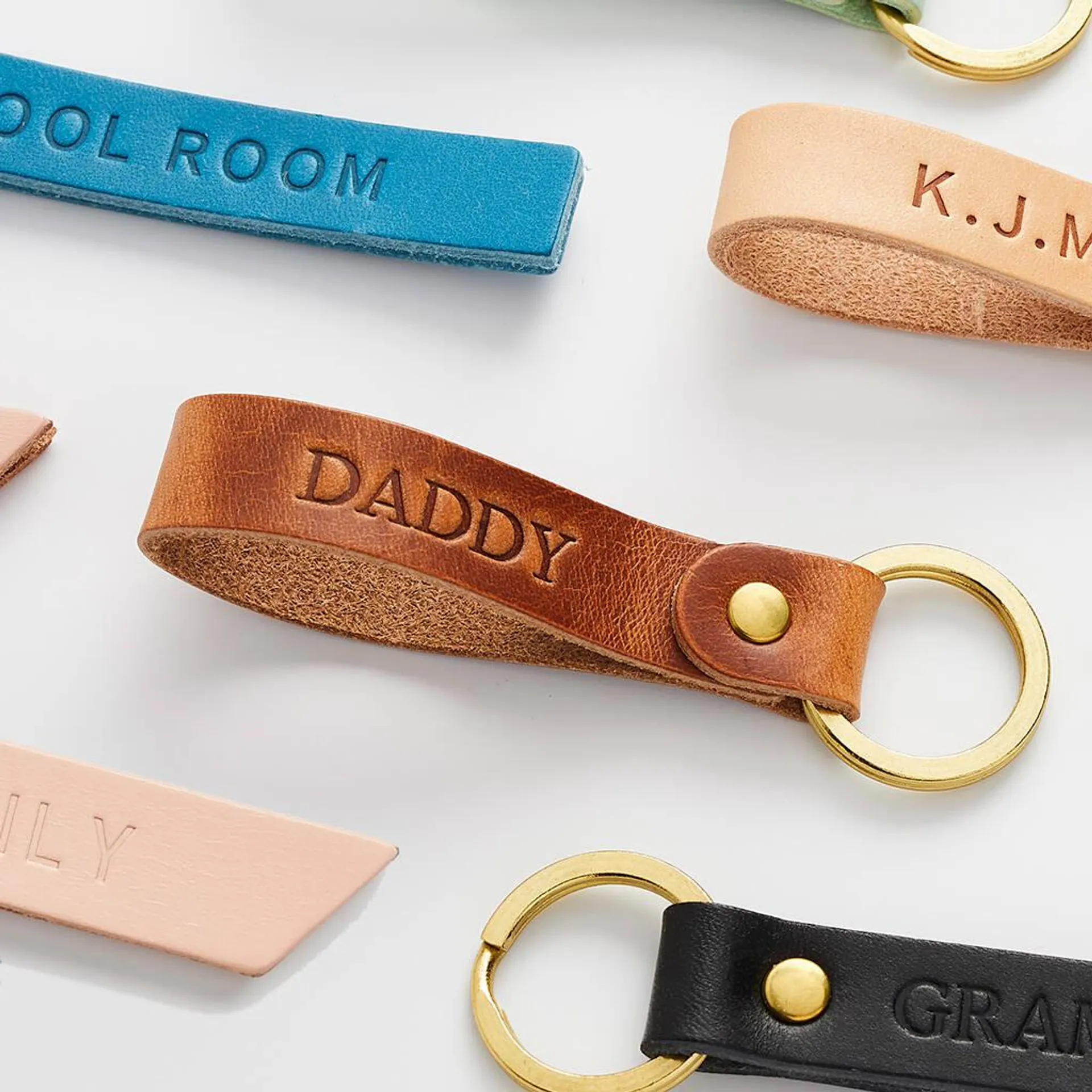 Personalised Leather Debossed Keyring