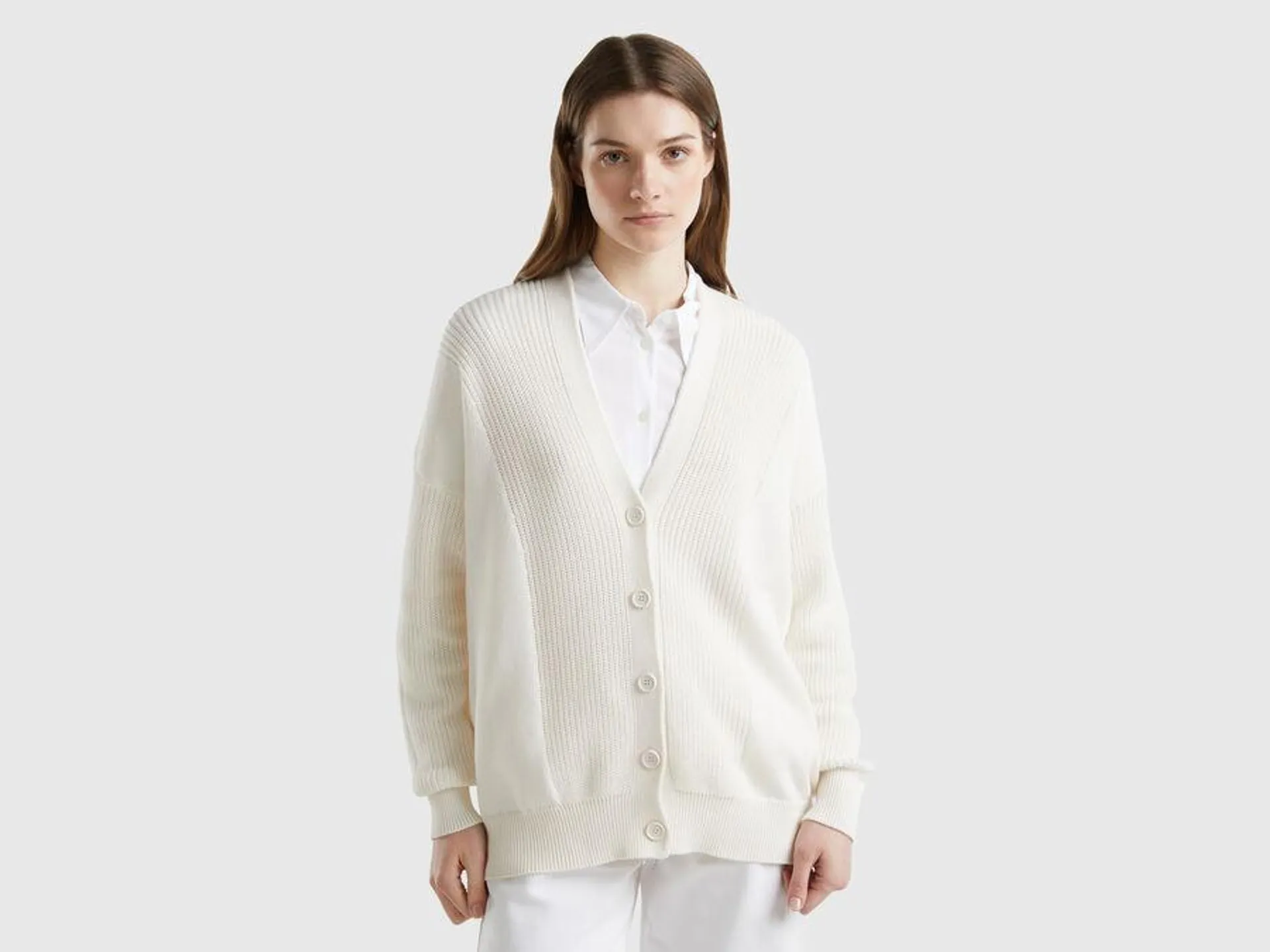 Creamy white 100% cotton cardigan