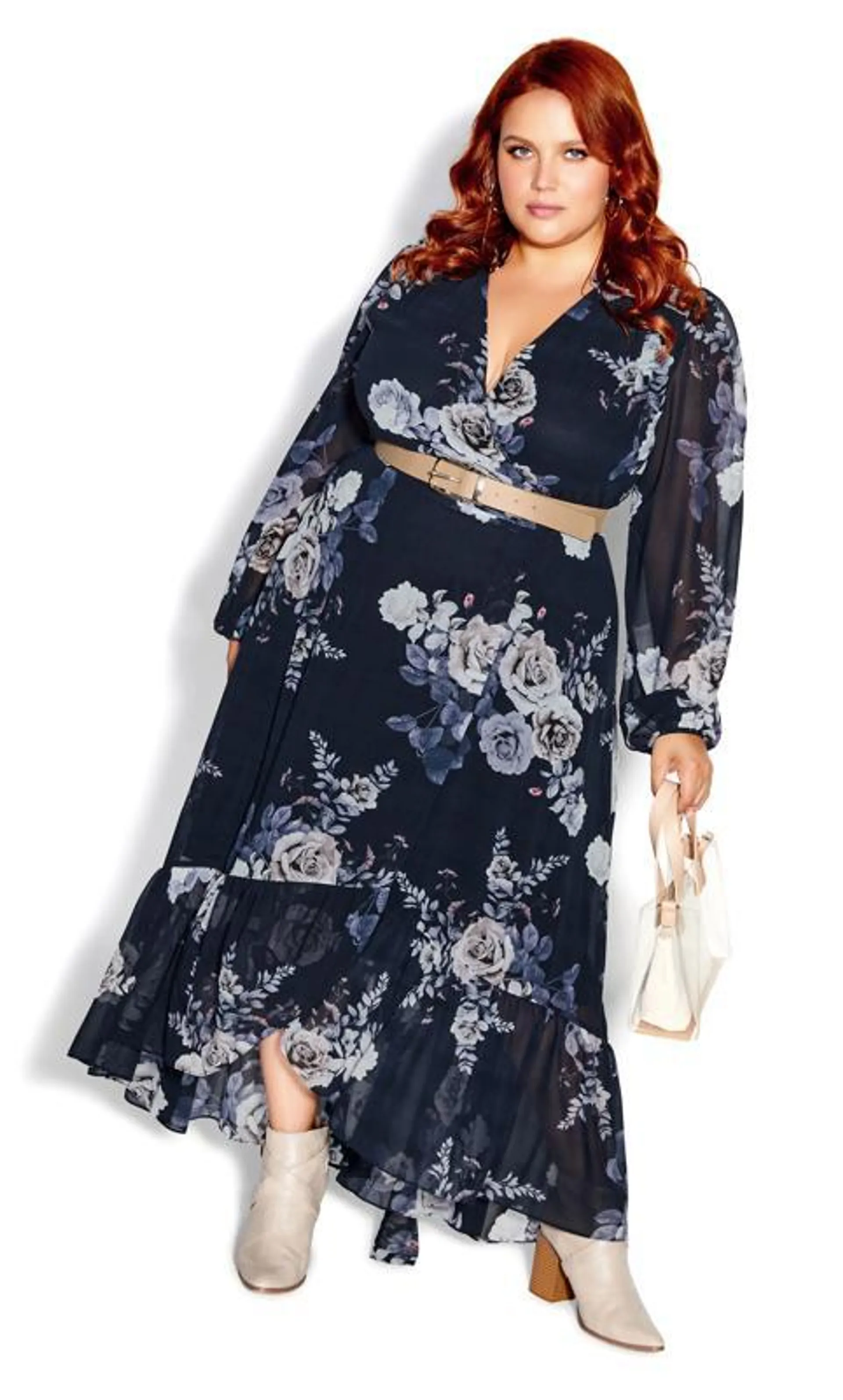 City Chic Navy Blue Arya Maxi Dress