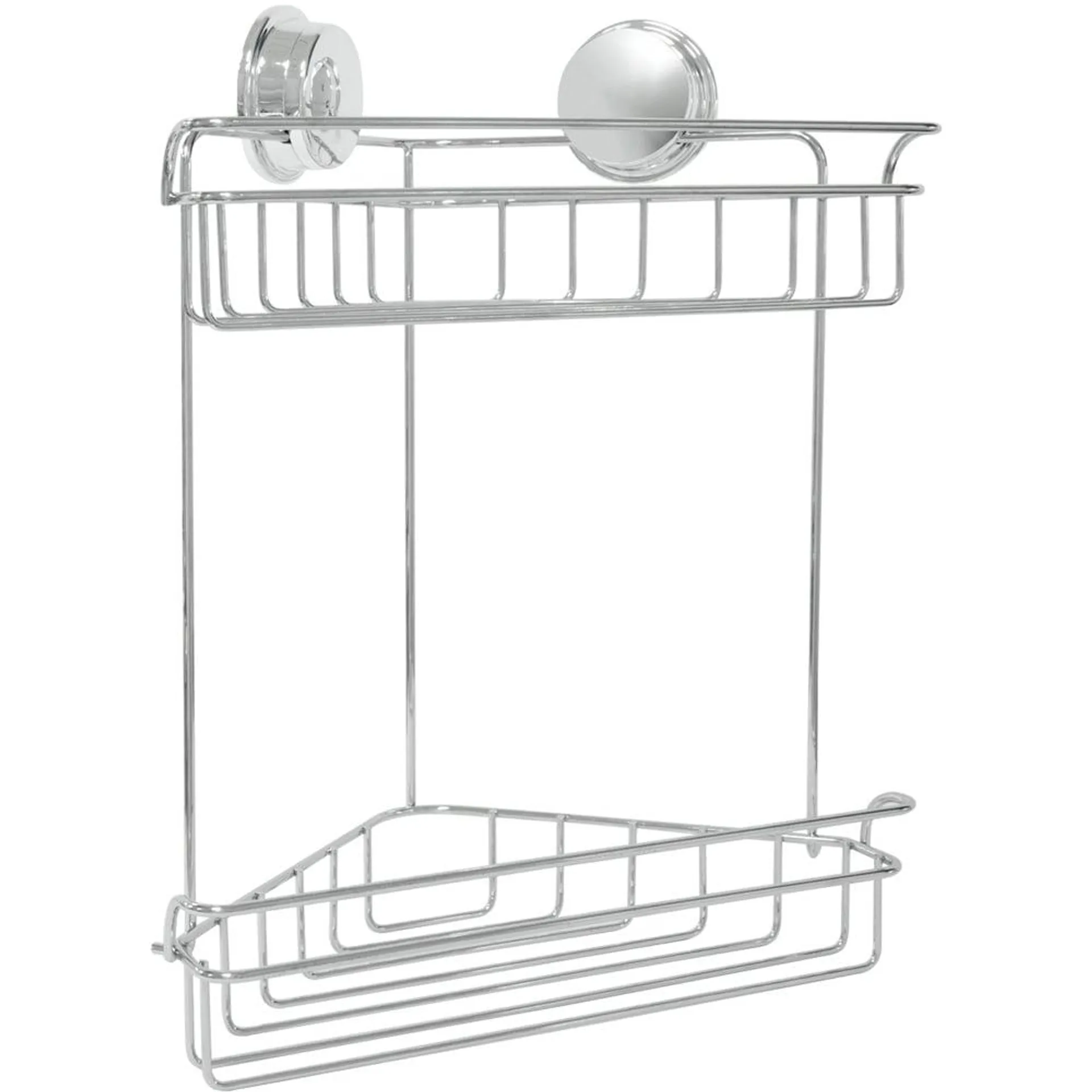 2 Tier Chrome Peel and Fix Corner Shower Caddy