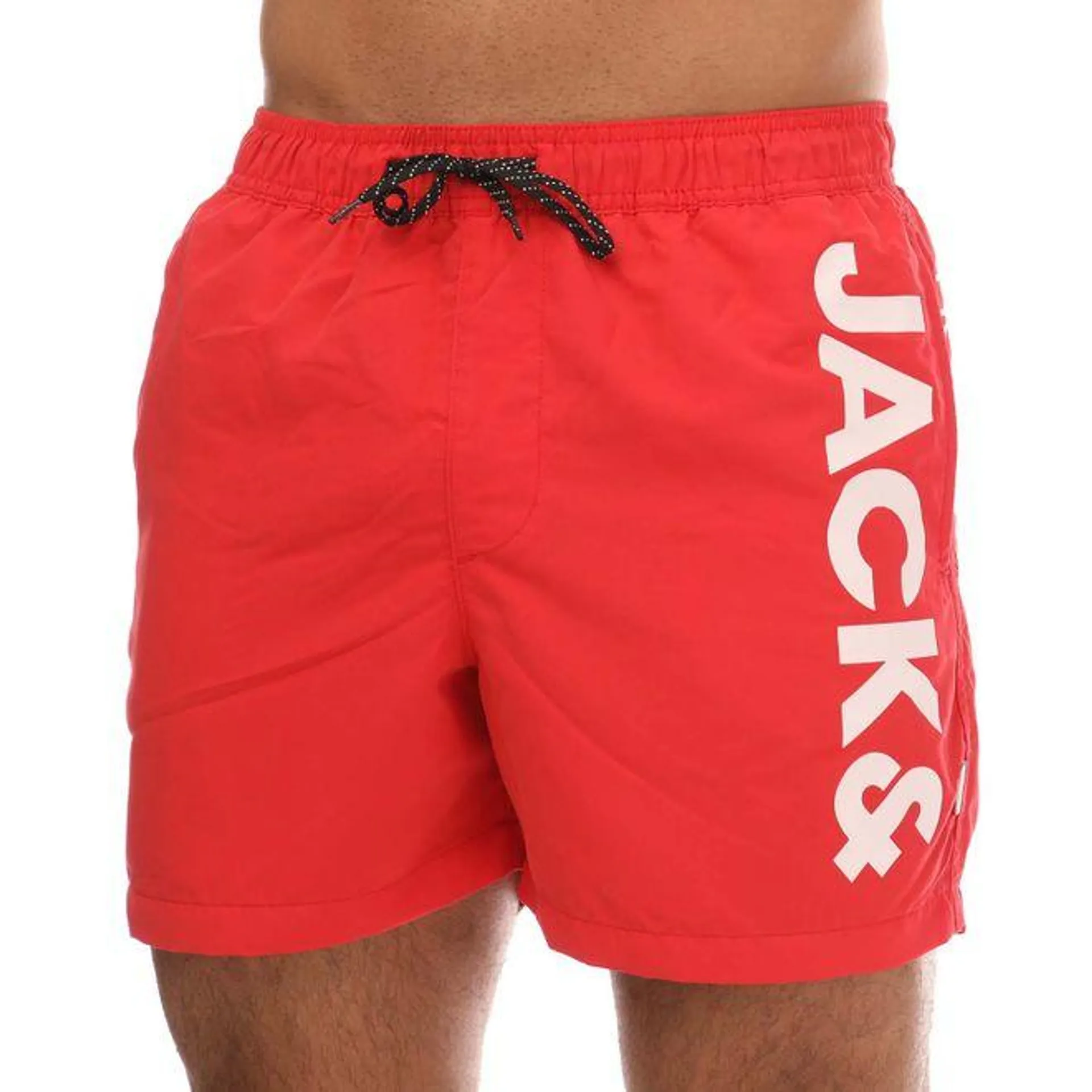 Jack Jones Mens Aruba Swim Shorts in Red