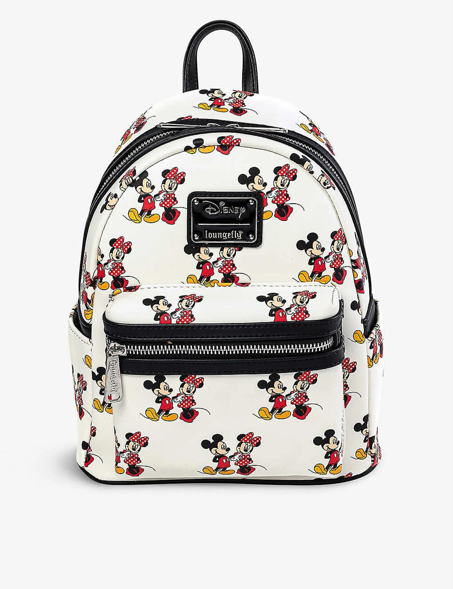 Mickey and Minnie Mouse mini faux-leather backpack