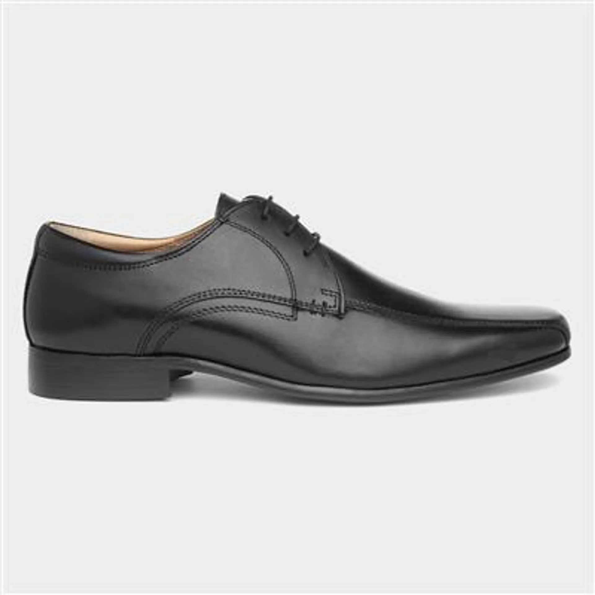 Munster Black Mens Leather Lace Up Shoe