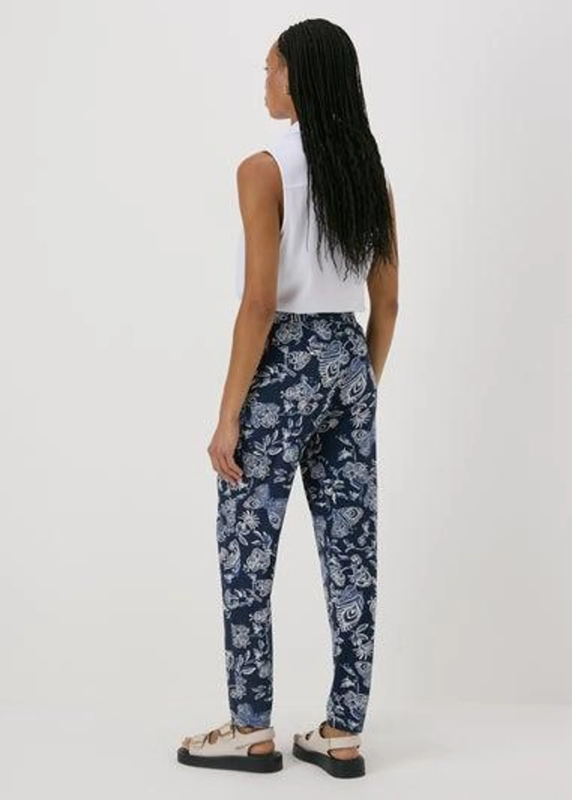 Navy Floral Harem Trousers