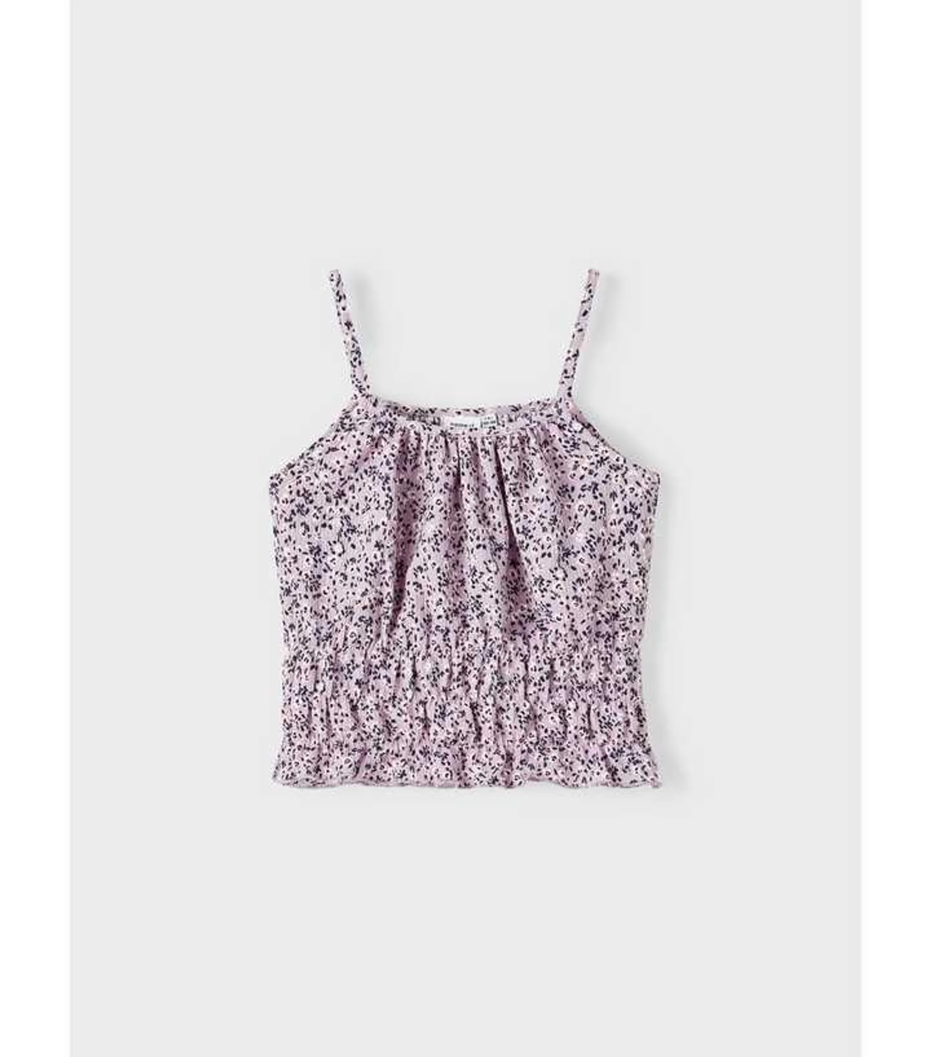 Name It Purple Floral Strappy Ruched Cami