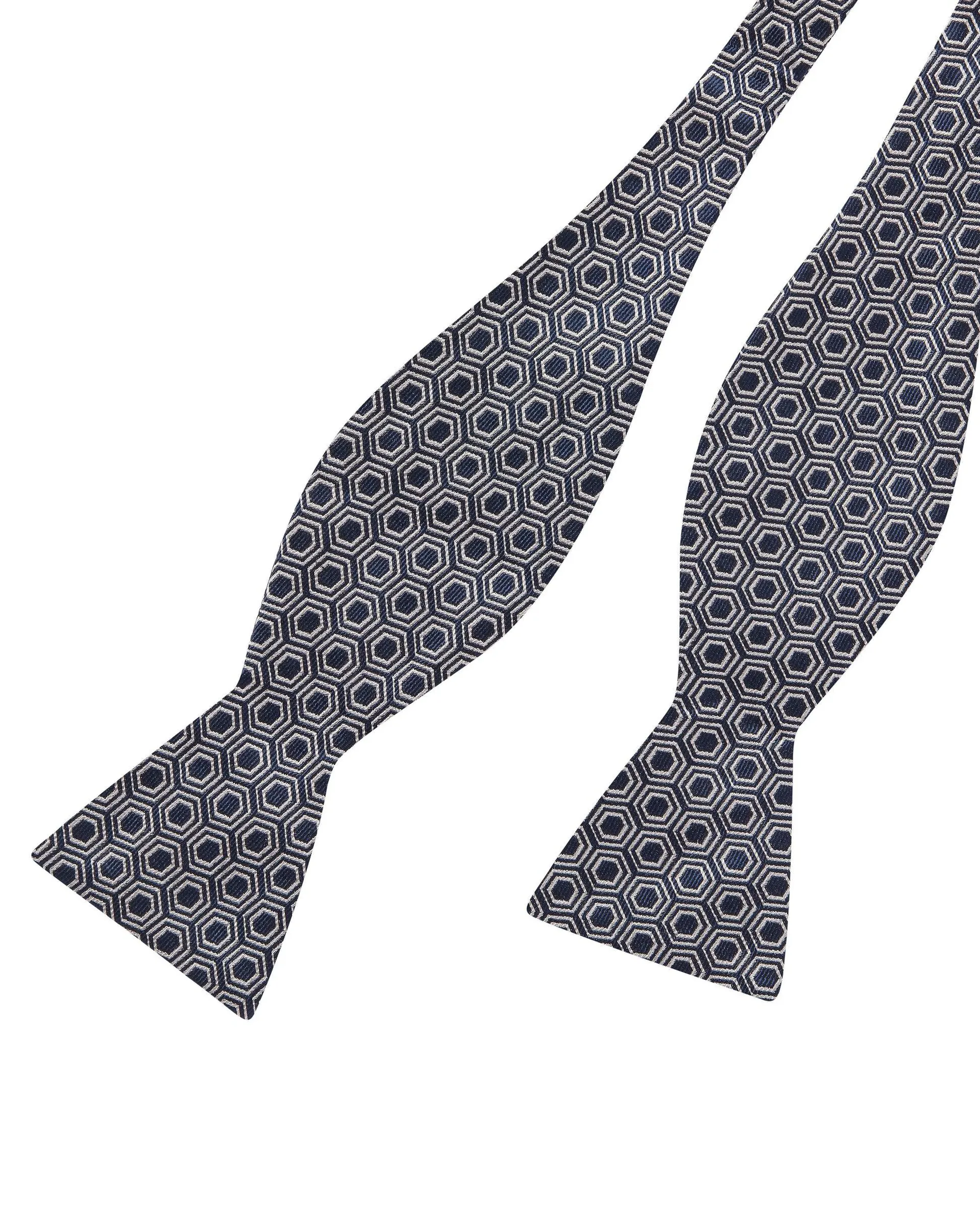Navy Honeycomb Self Tie Bow Tie